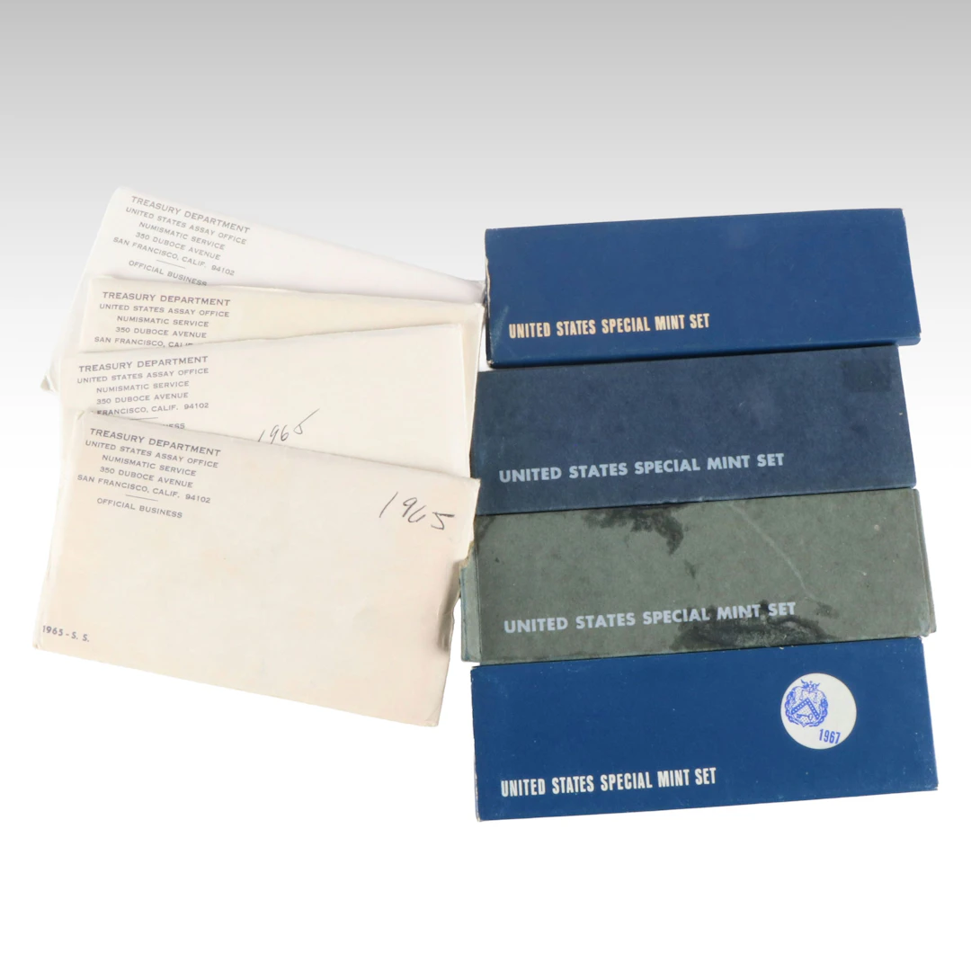 Eight Special Mint Sets,(4) 1965, (3) 1966, and One 1967