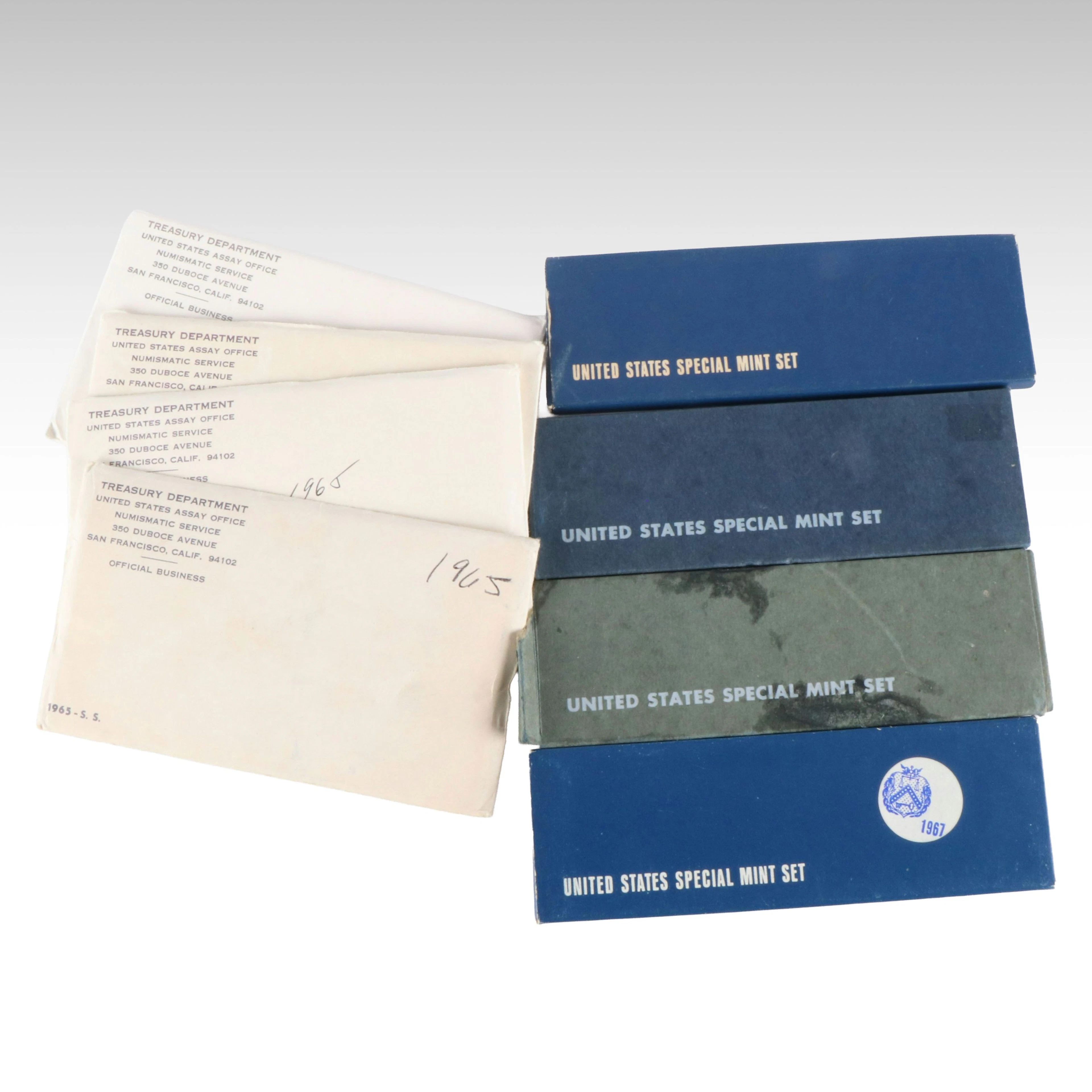 Eight Special Mint Sets,(4) 1965, (3) 1966, and One 1967
