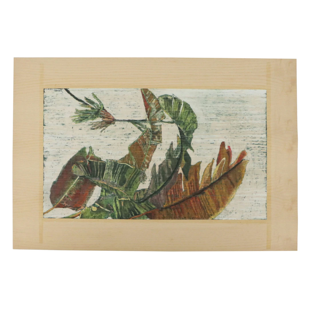 Botanical Mixed Media Painting of Tropical Foliage