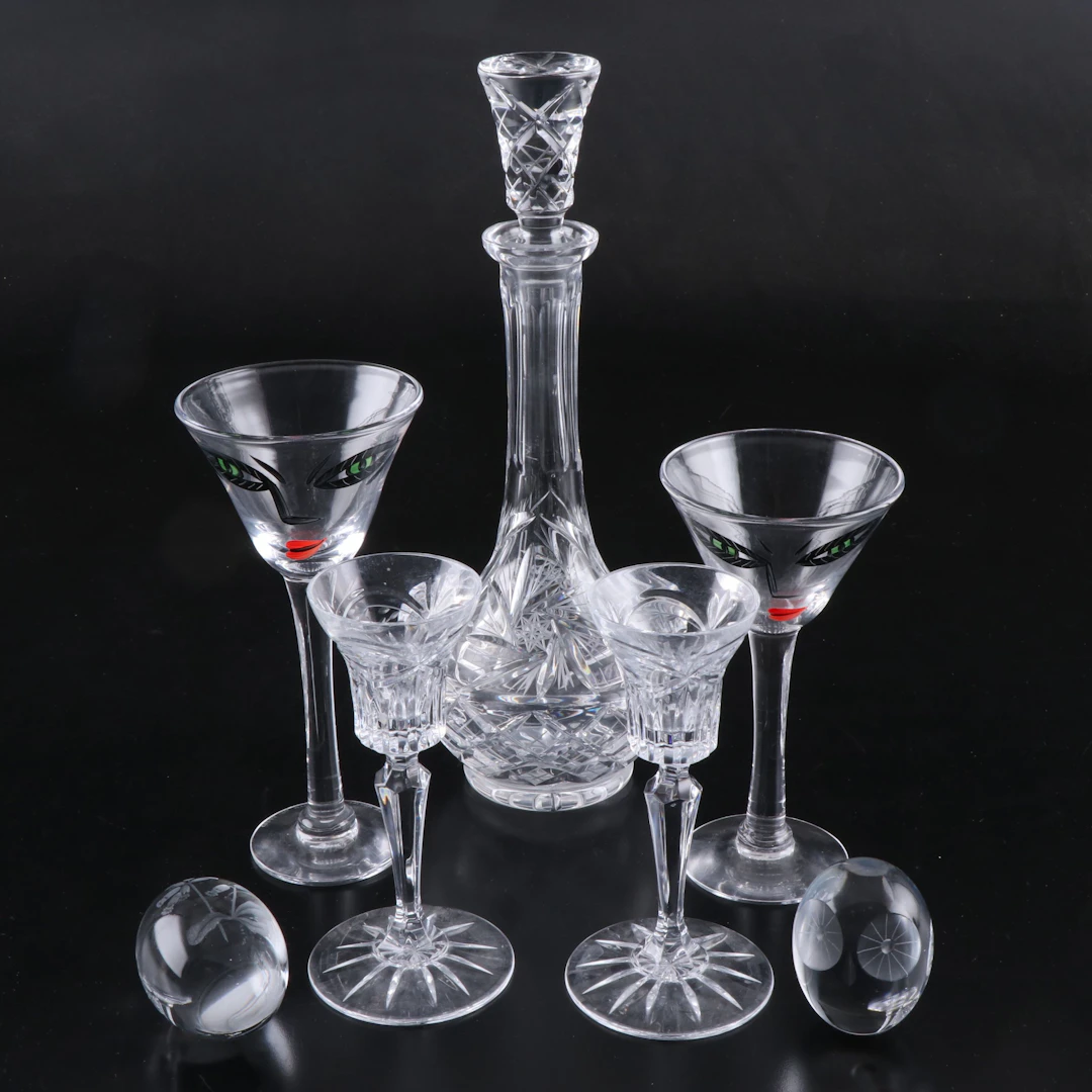 Kosta Boda Martini Glasses with Crystal Decanter, Candlesticks and More