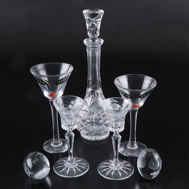 Kosta Boda Martini Glasses with Crystal Decanter, Candlesticks and More