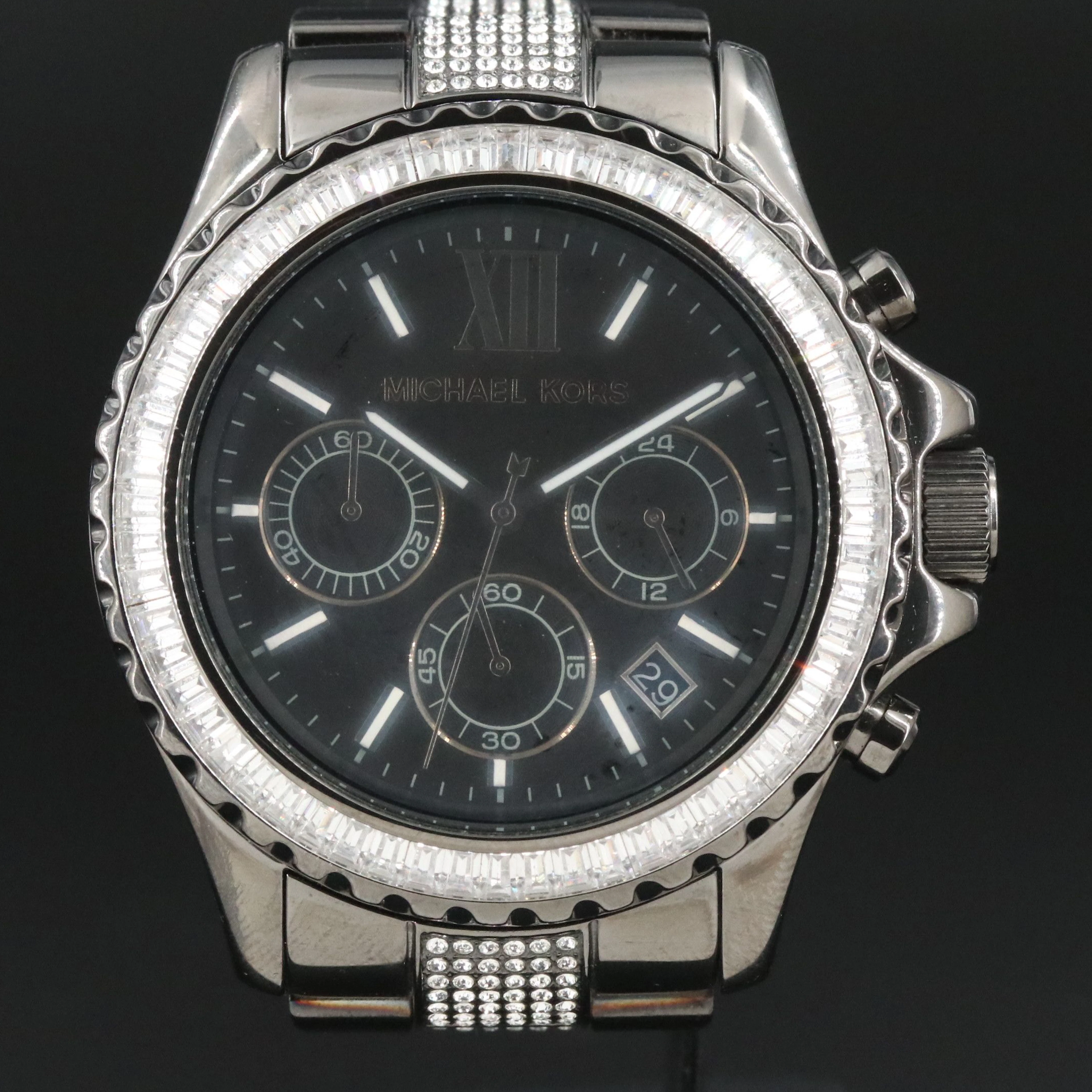 Michael Kors Everest Rhinestone Stainless Steel Chronograph Quartz Watch
