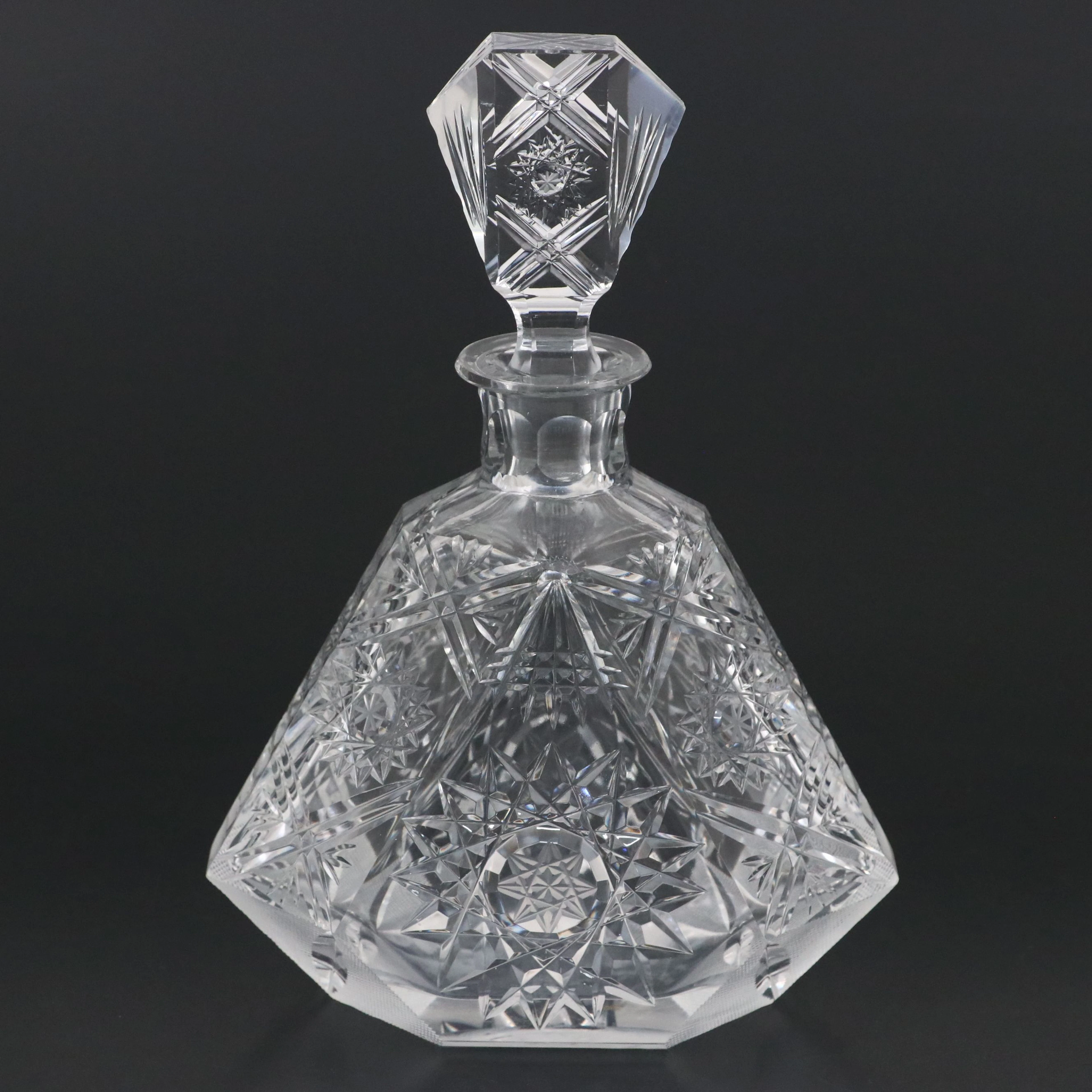 Antique Cut Crystal Decanter, Late 19th/Early 20th Century