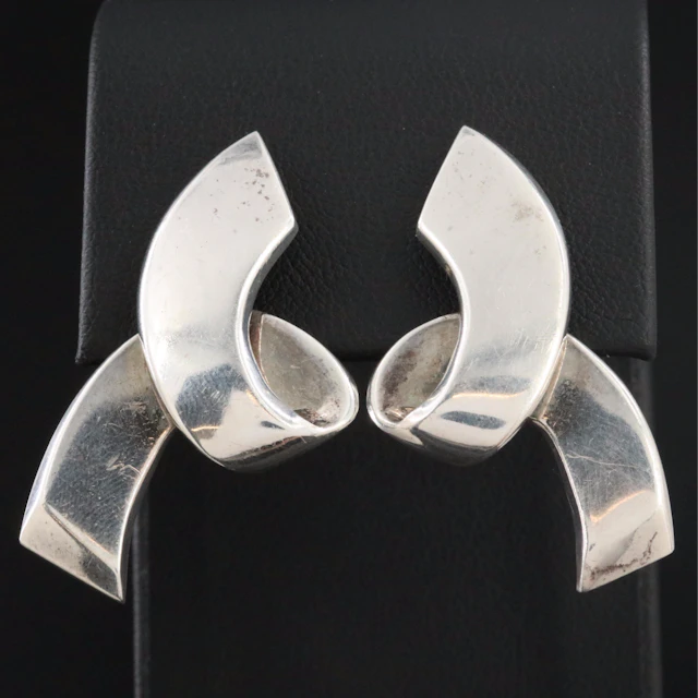 Paloma Picasso for Tiffany & Co. Sterling Ribbon Earrings