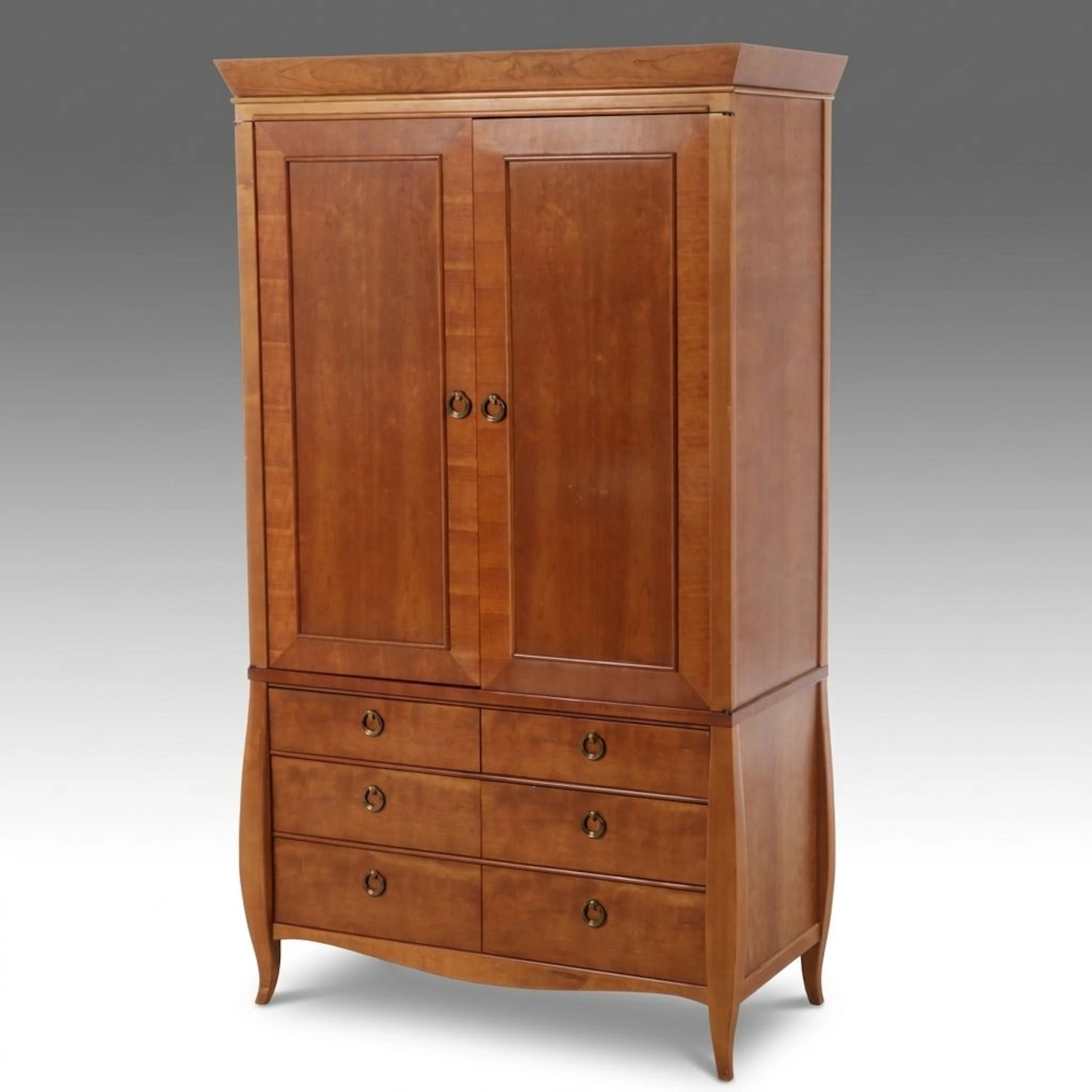 1/2 - Transitional Style Cherry Media Armoire