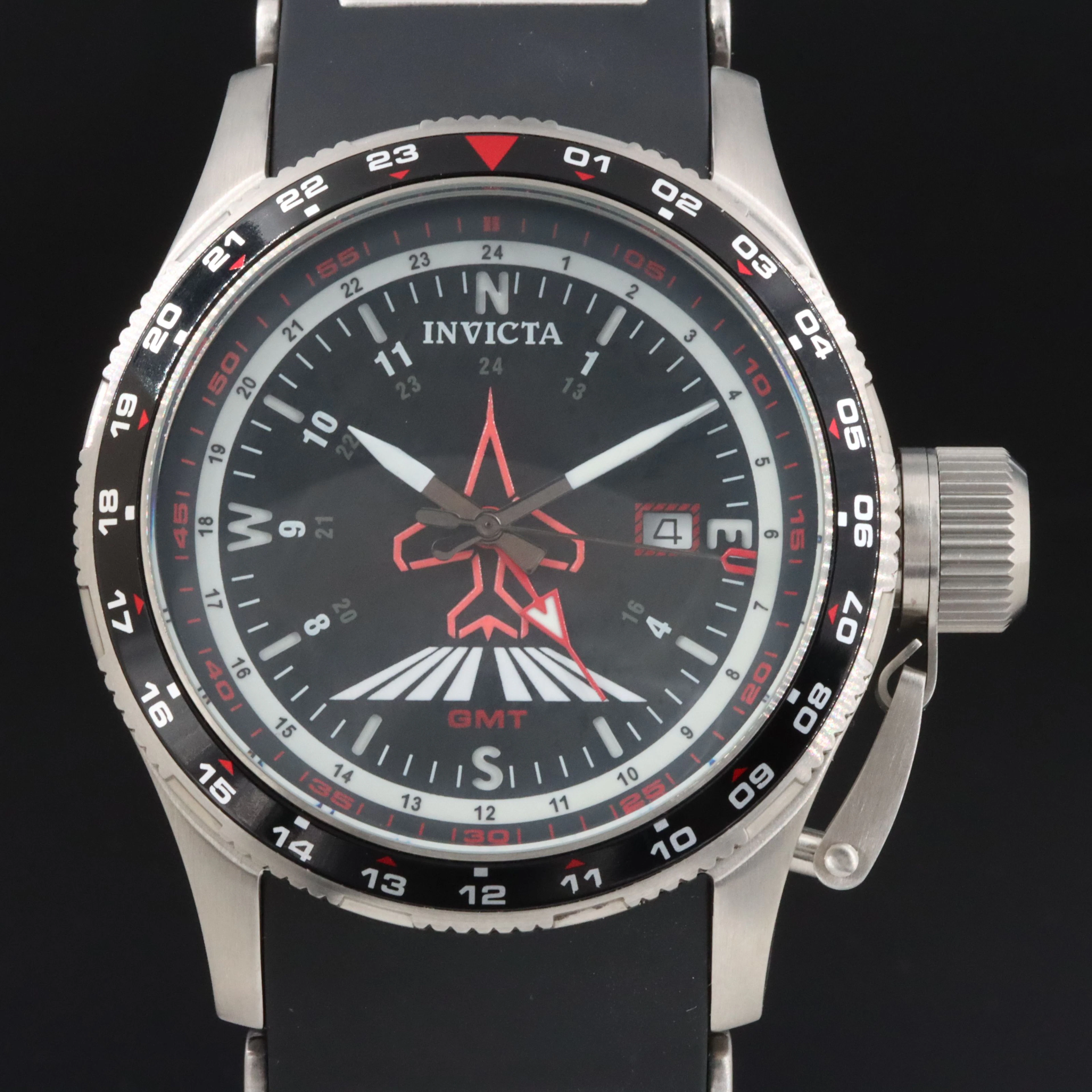 Invicta Aviation Flight GMT Stainless Steel Quartz Watch