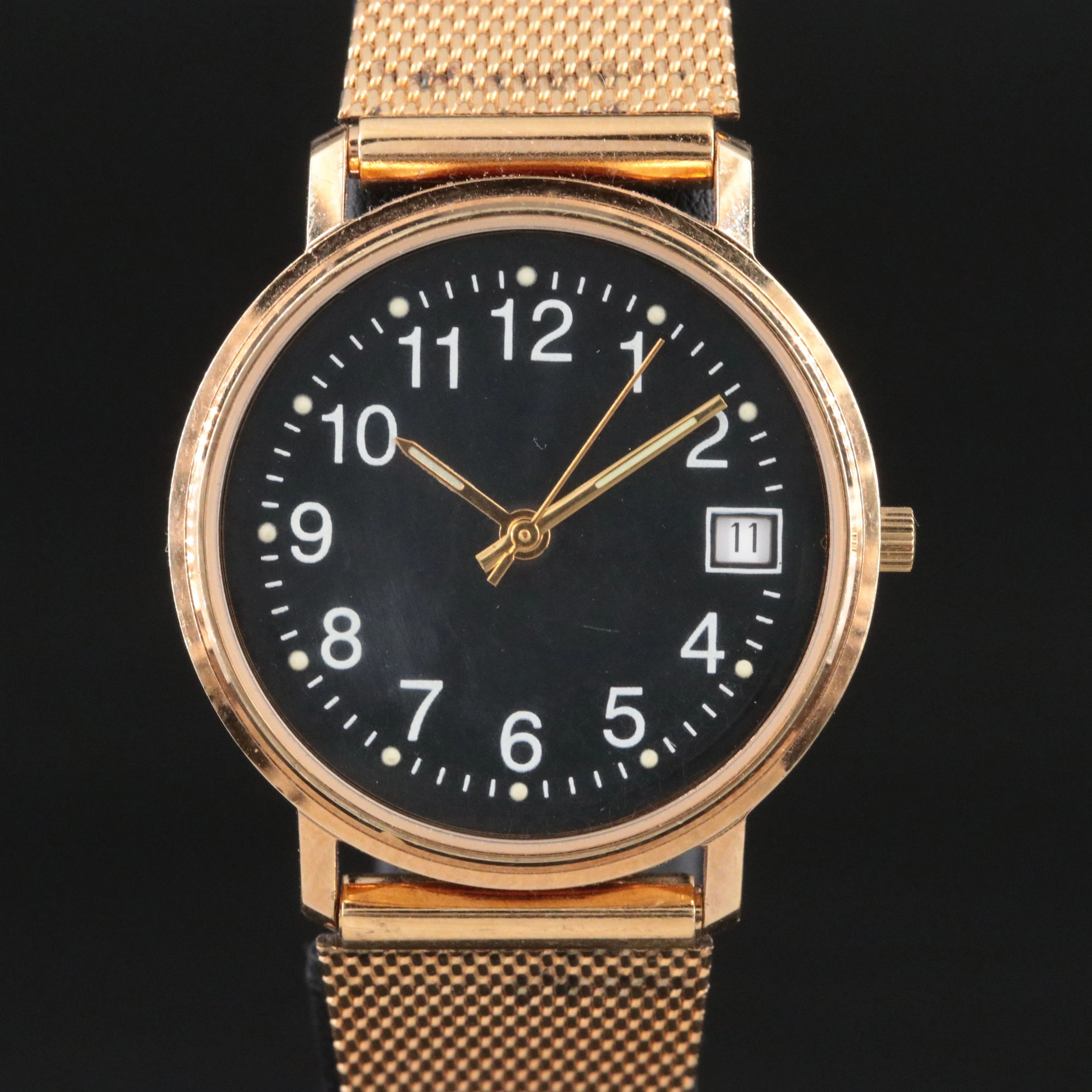Hamilton Masterpiece Collection Classic Black Dial Gold-Tone Watch