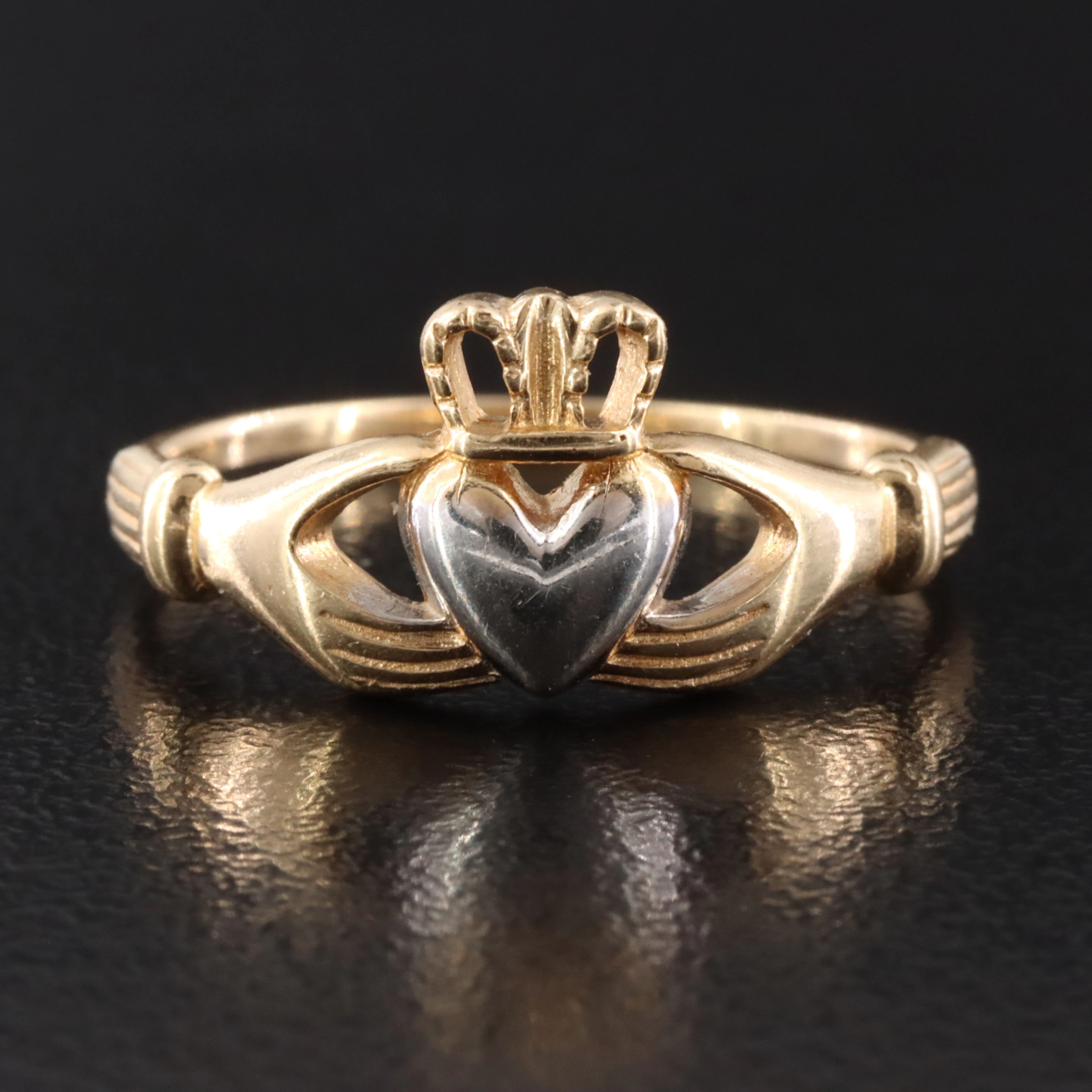 14K Two-Tone Claddagh Ring