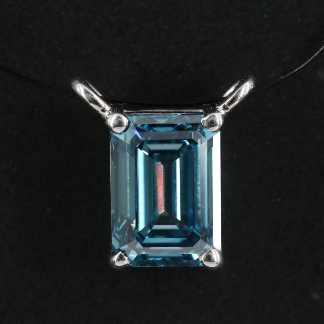 14K Pendant Setting with 1.10 CT Fancy Blue Lab Grown Diamond