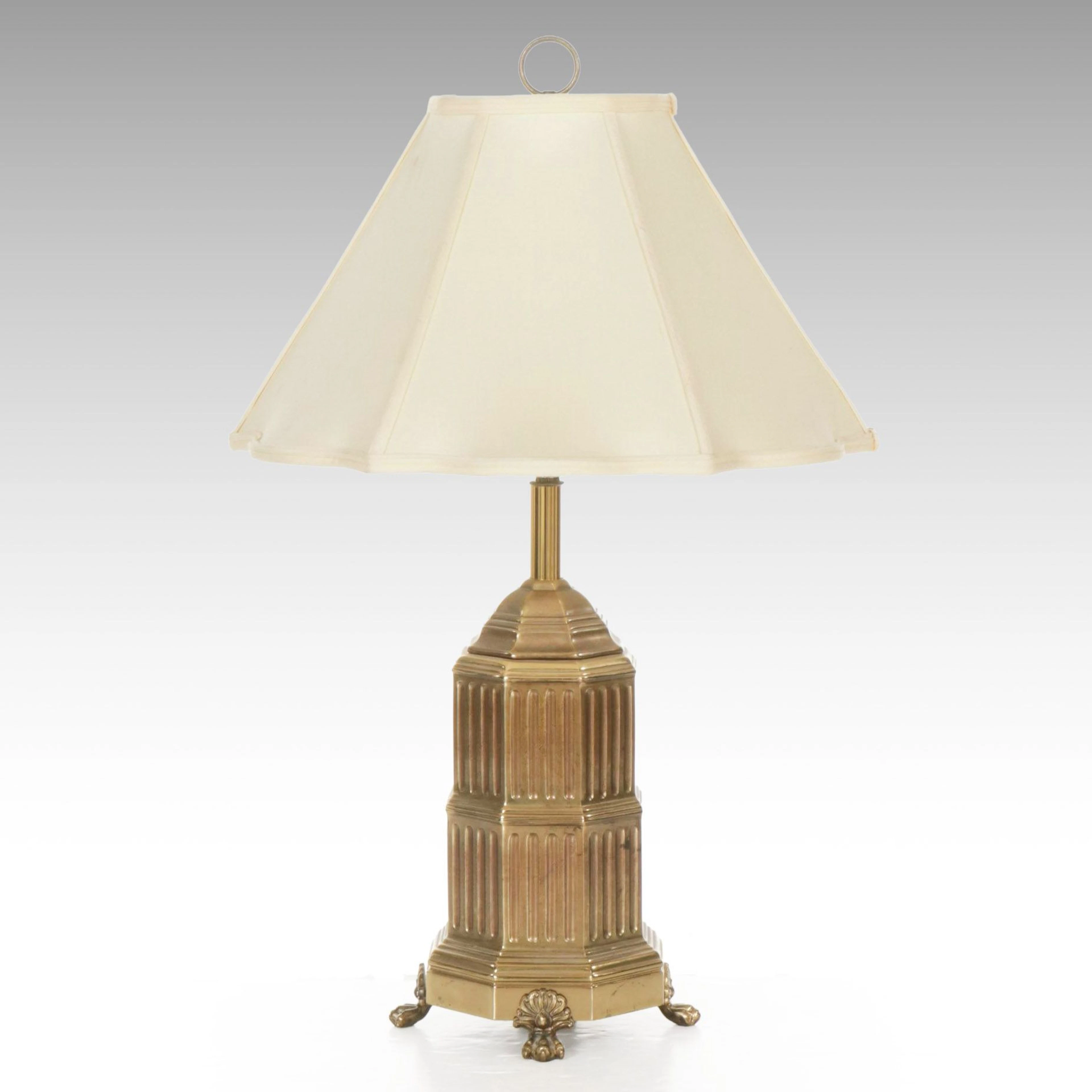 Westwood Fluted Brass Table Lamp, Mid-20th Century