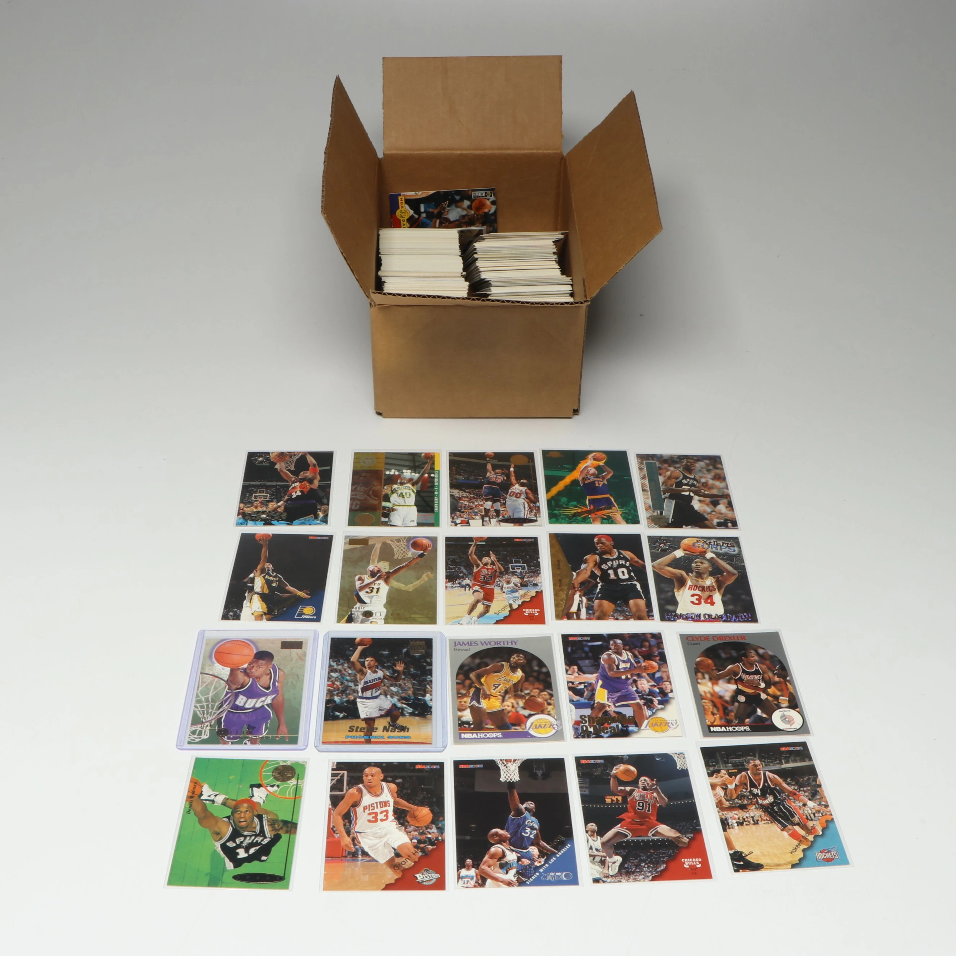 Vintage Basketball Card Collection Featuring Steve Nash and Ray Allen Rookies