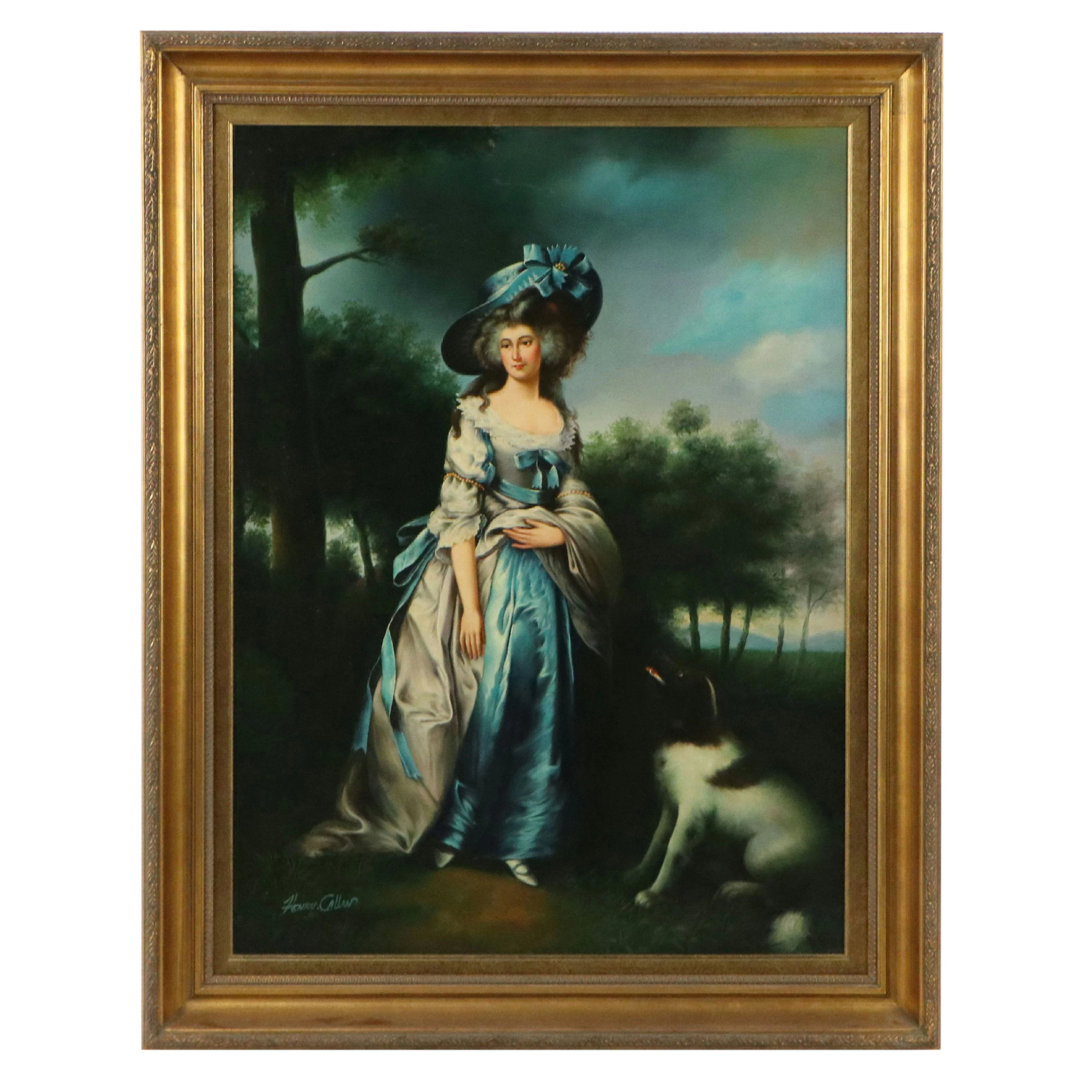 Copy Oil Painting After Thomas Gainsborough of Sophia Charlotte Digby Portrait