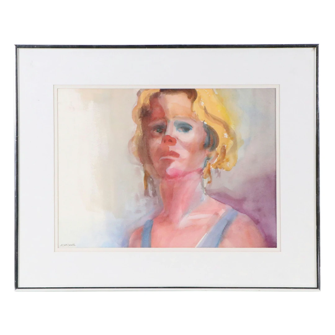 Maryjean McGrath Watercolor Painting "Unknown Lady"