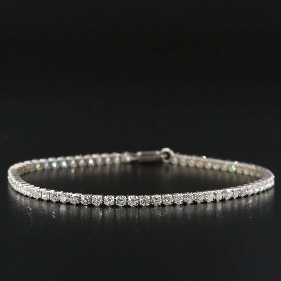 14K 3.23 CTW Lab Grown Diamond Line Bracelet with IGI Jewelry Report