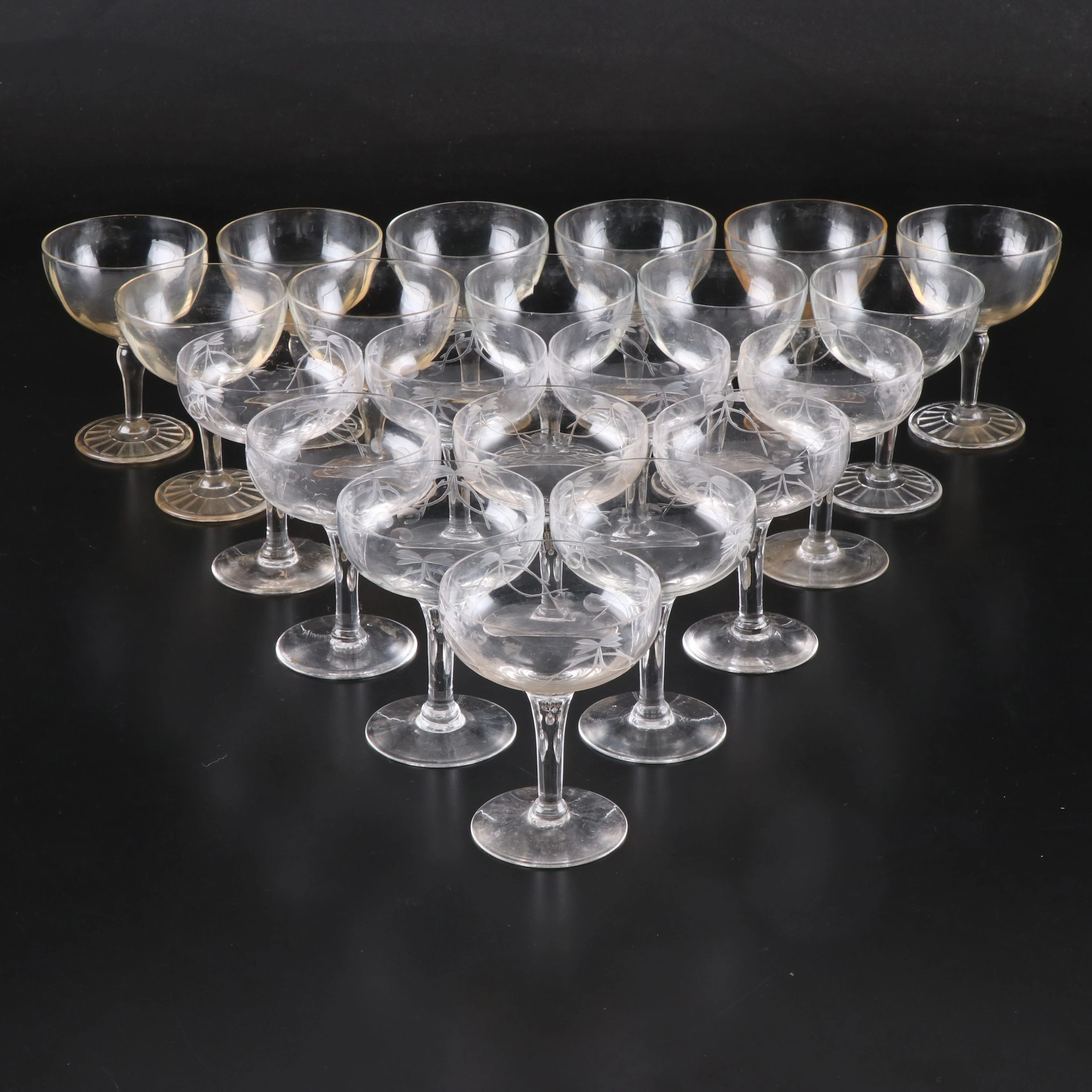 Glass Champagne Coupes