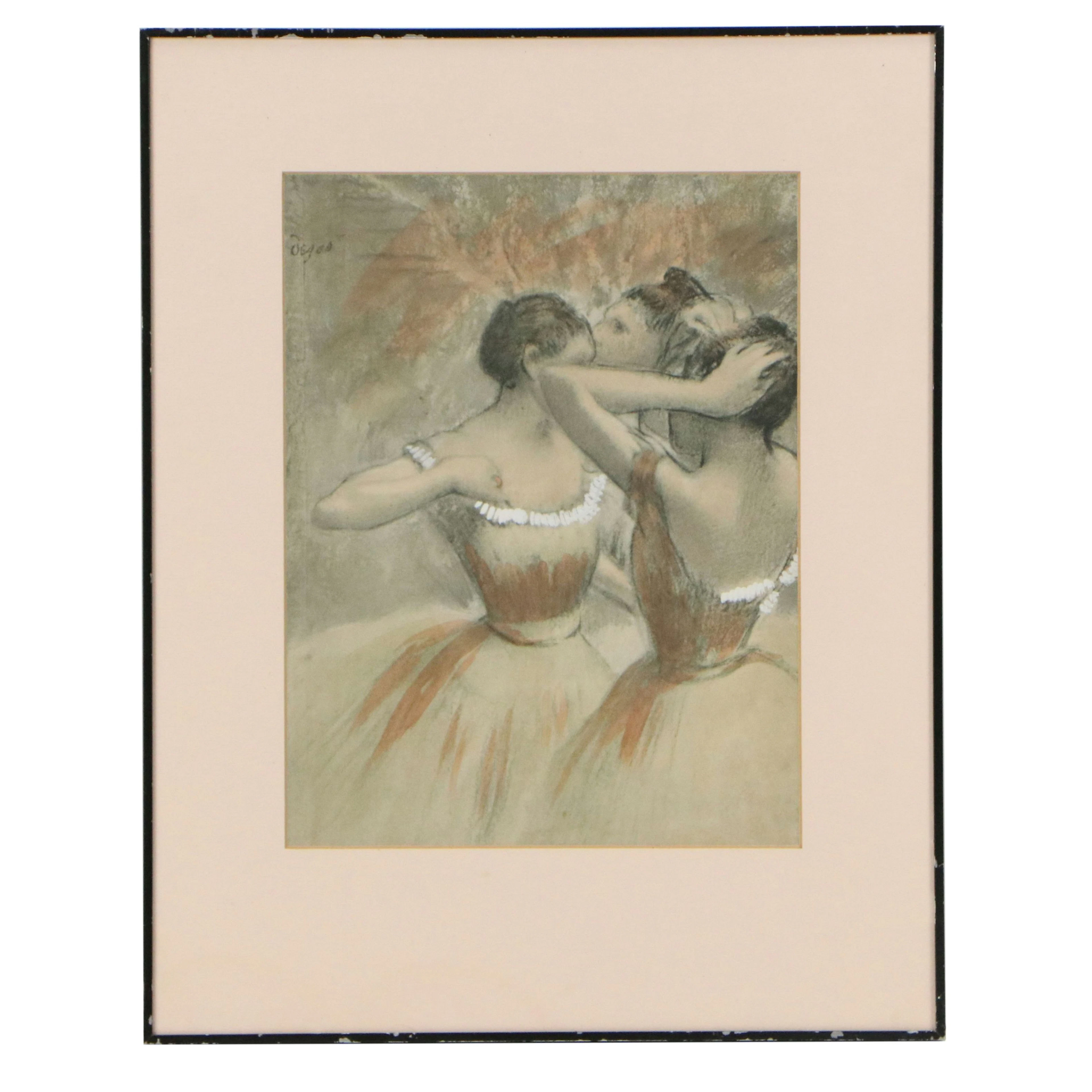 Hand-Colored Rotogravure After Edgar Degas "Danseuses. Robes Jaunes," 20th C.