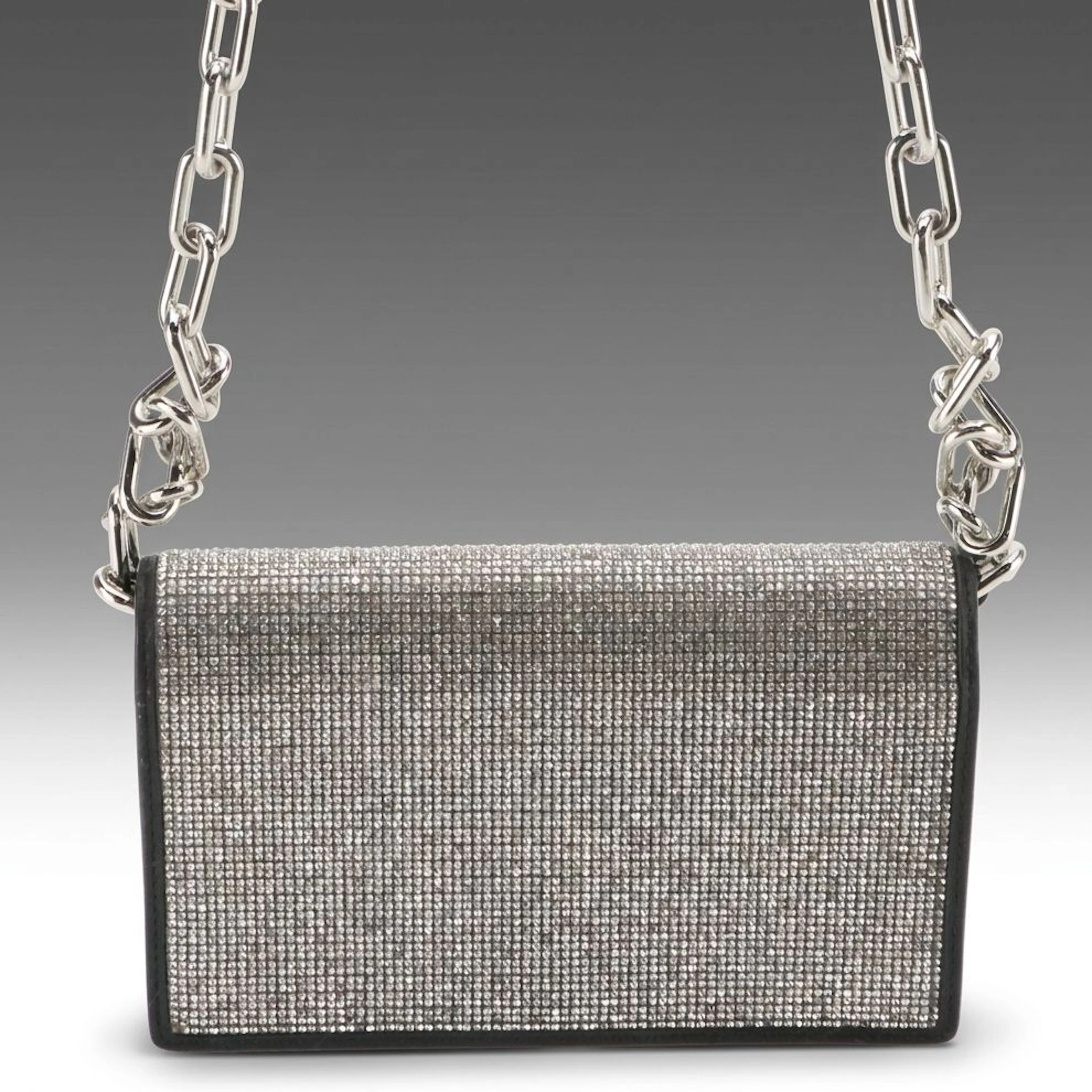 Alexander Wang Attica Biker-Chain Crossbody Bag in Rhinestone Mesh and Leather