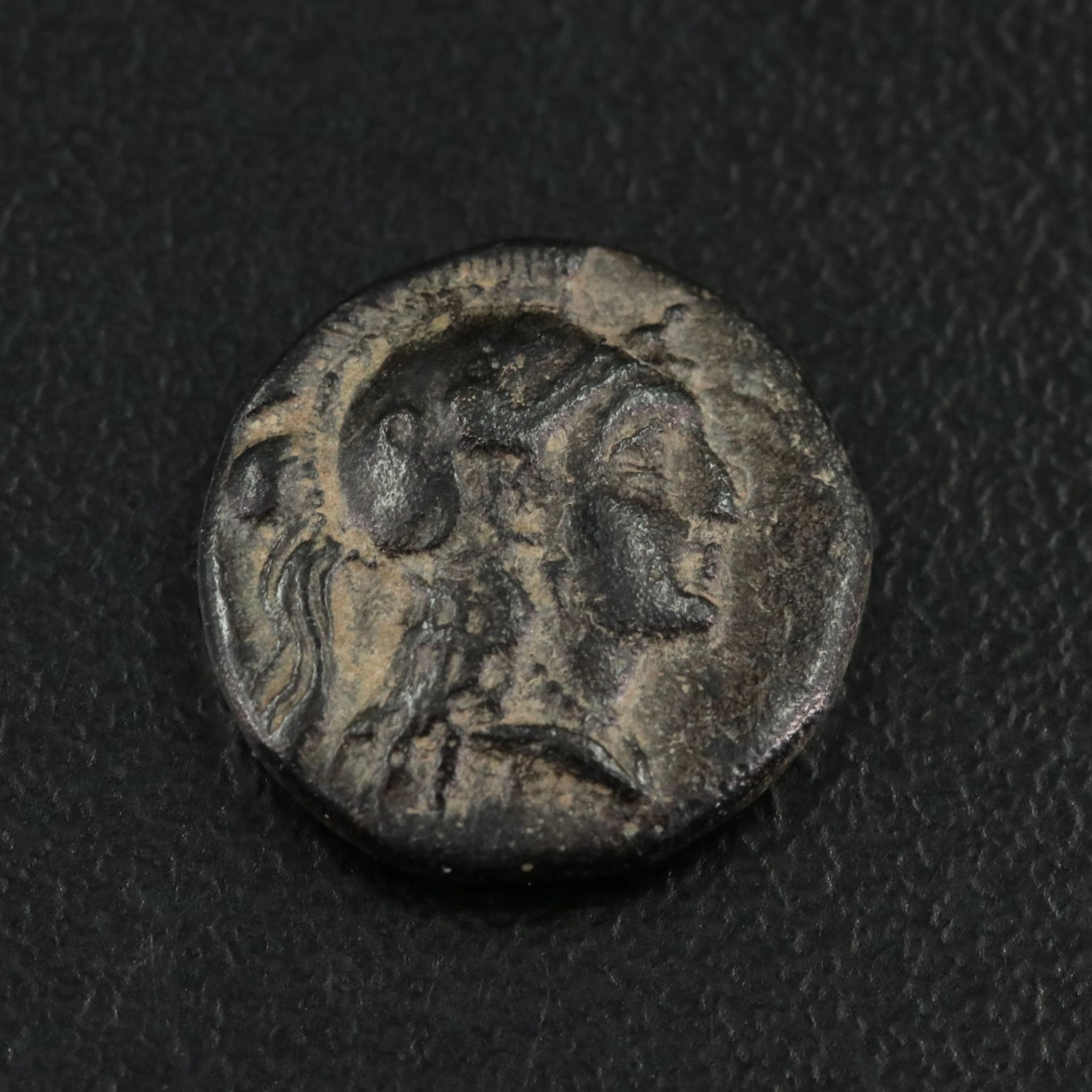Ancient Soloi, Cilicia Æ12 Coin, Athena, Grapes ca. 300 B.C.