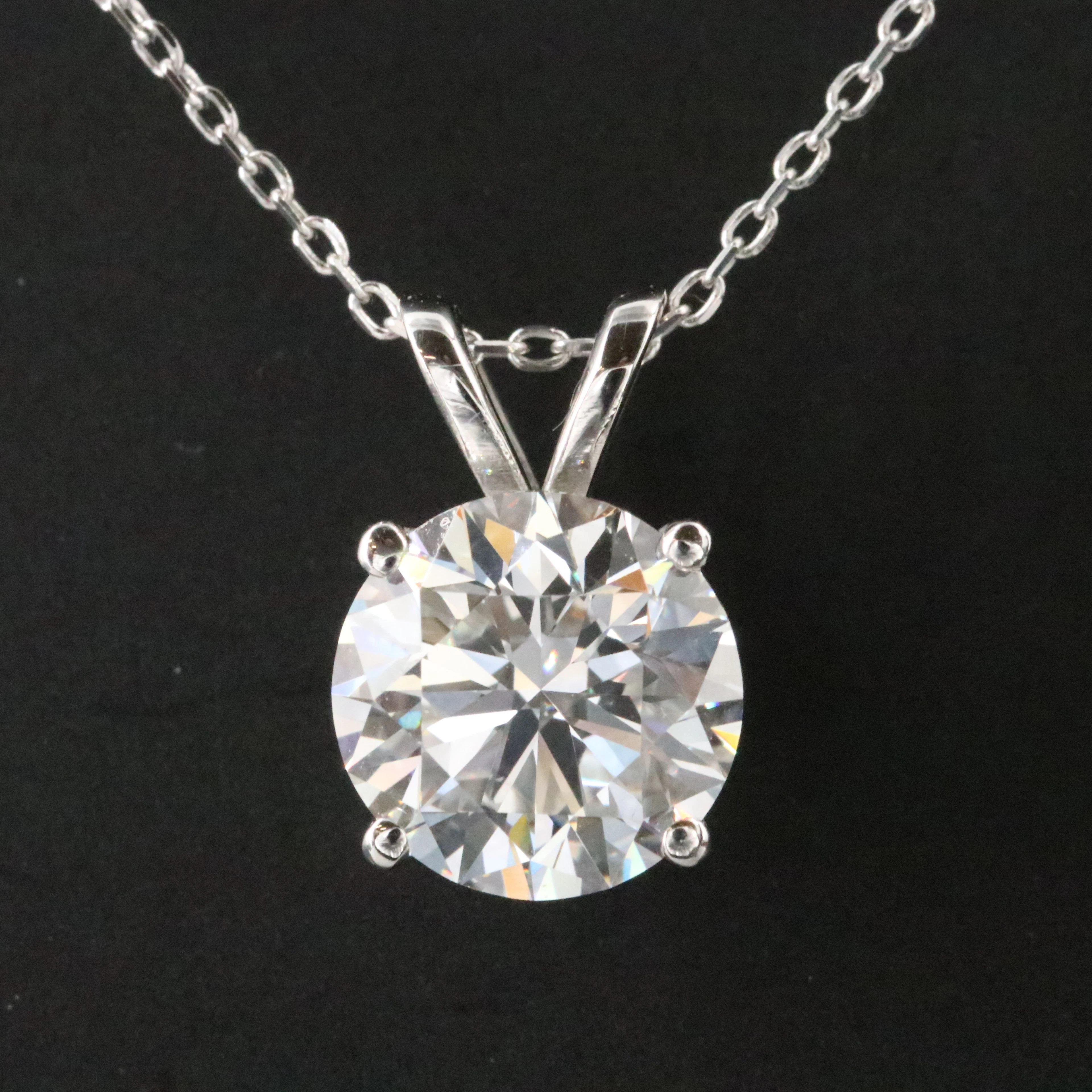 14K 2.09 CT Lab Grown Diamond Solitaire Necklace with IGI Report