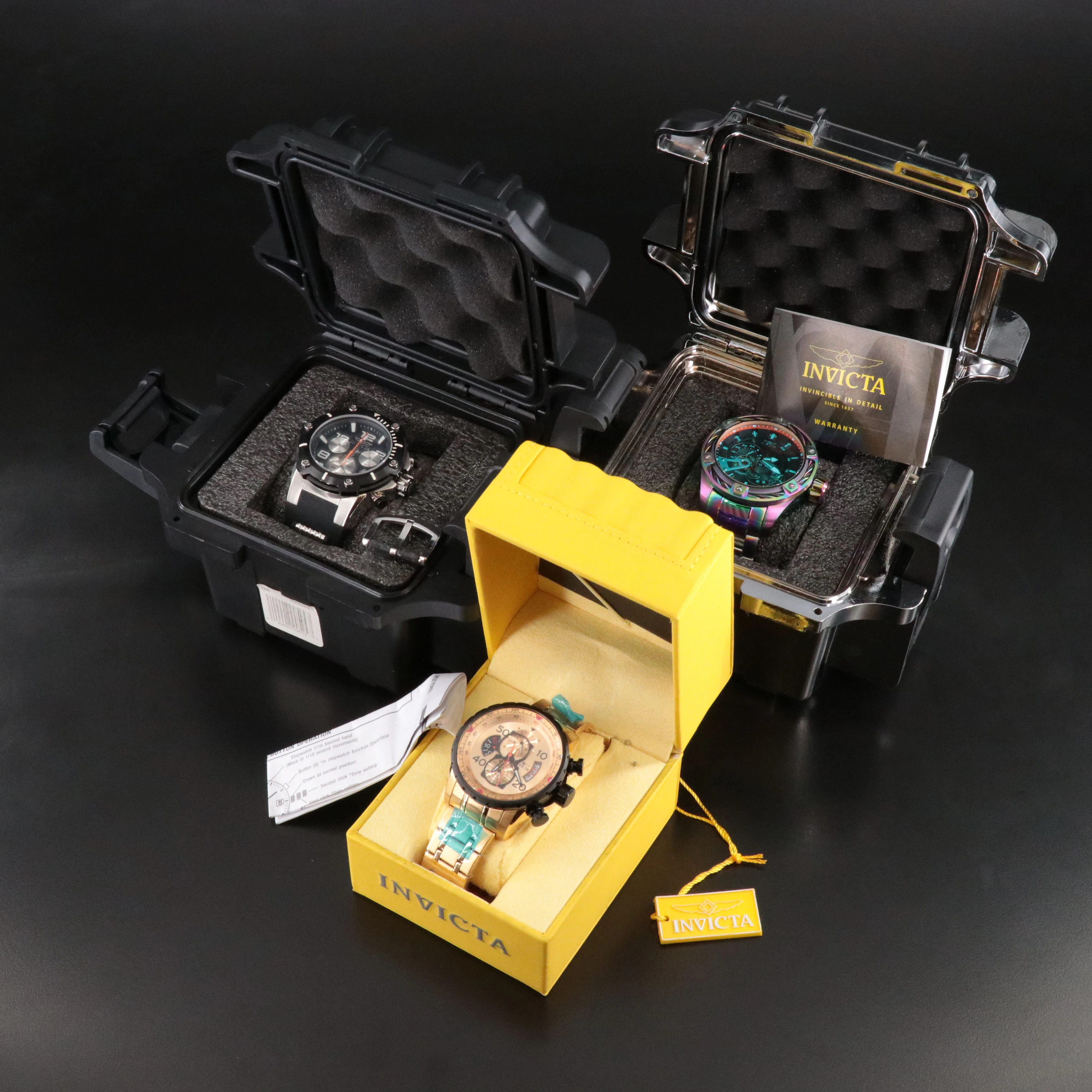 Invicta Aviator, Speedway Chronographs & Bolt Automatic Watch Lot