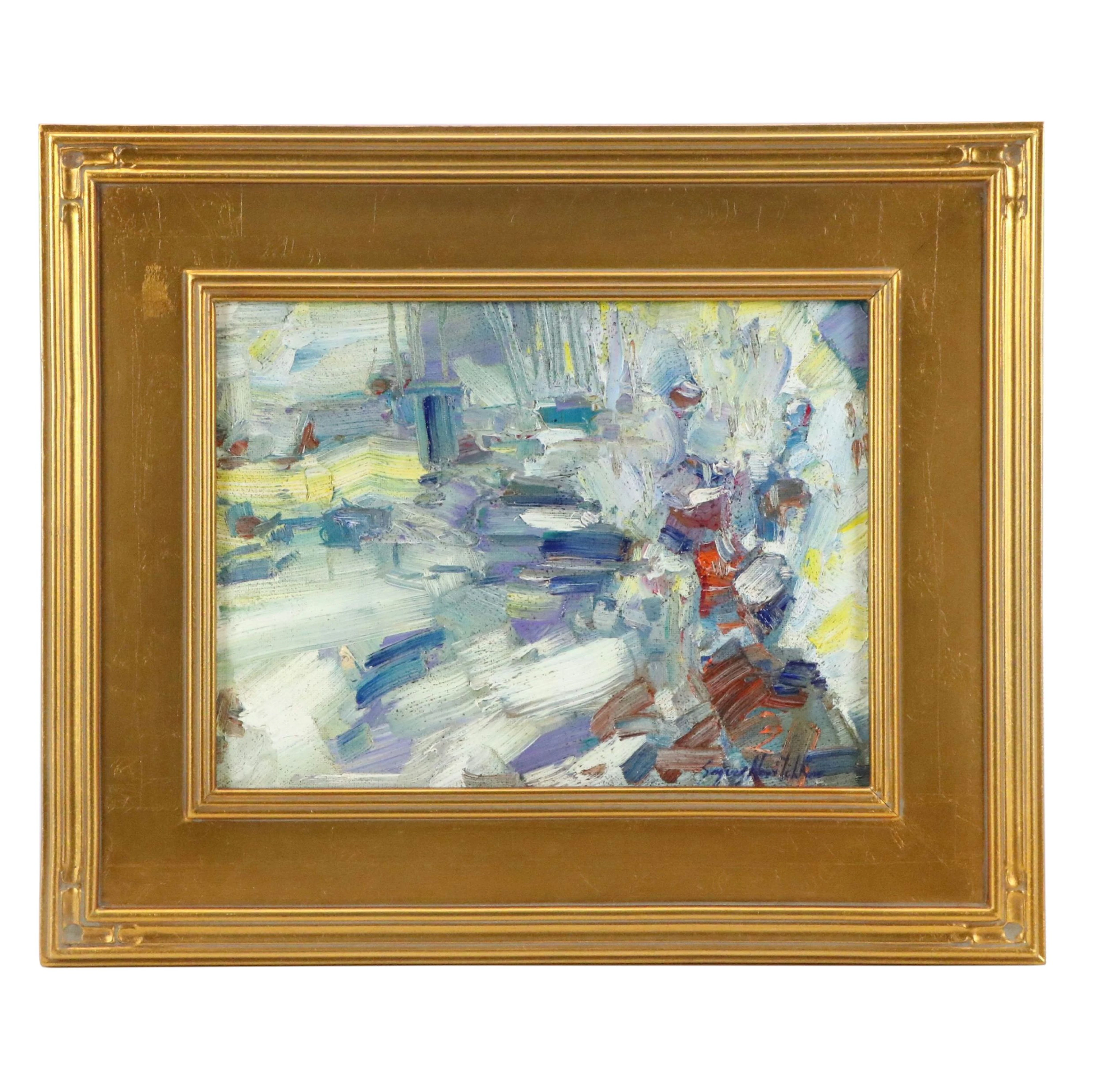 Sergei Novitchkov Abstract Oil Painting "Urban Poetry," 2026