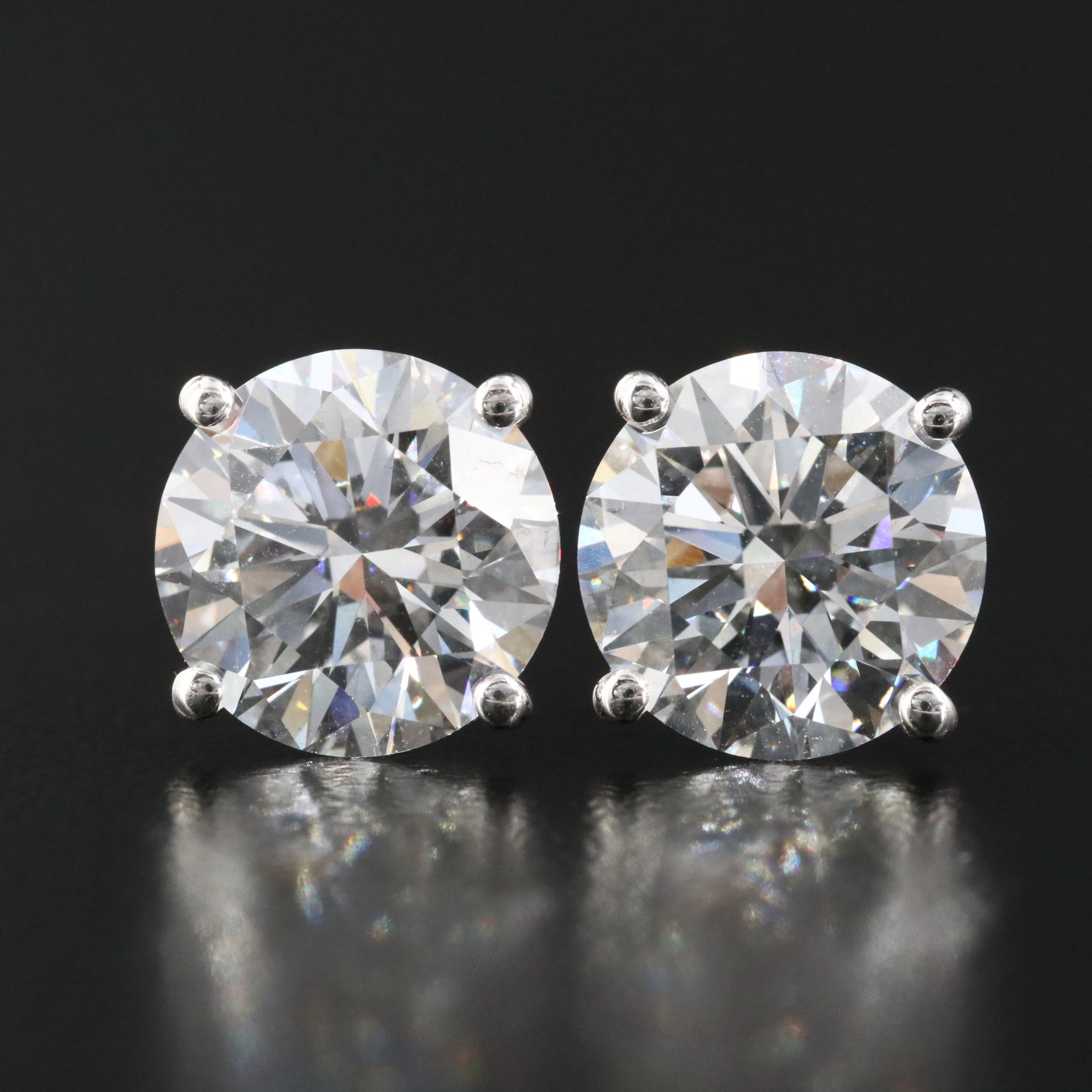 14K 6.16 CTW Lab Grown Diamond Solitaire Earrings with IGI Reports