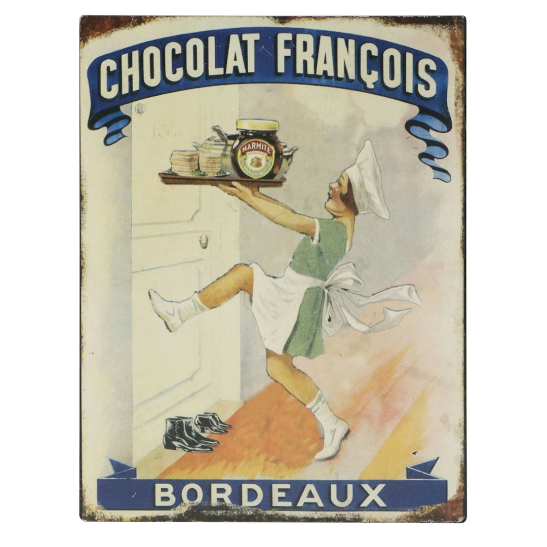 Faux Antique Metal Reproduction Sign "Chocolat François"
