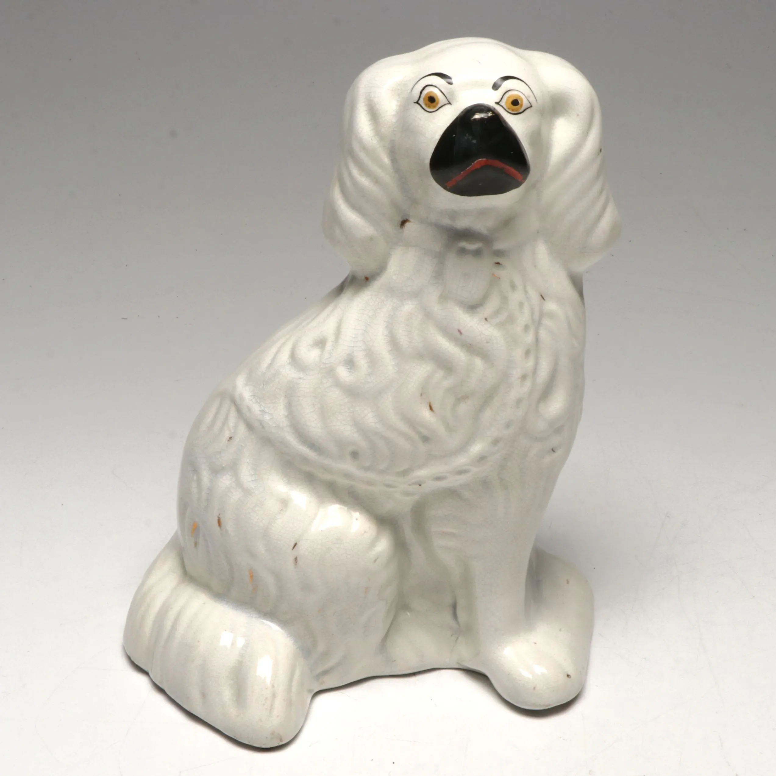 Staffordshire Style Ceramic Spaniel Dog, Early 20th Century