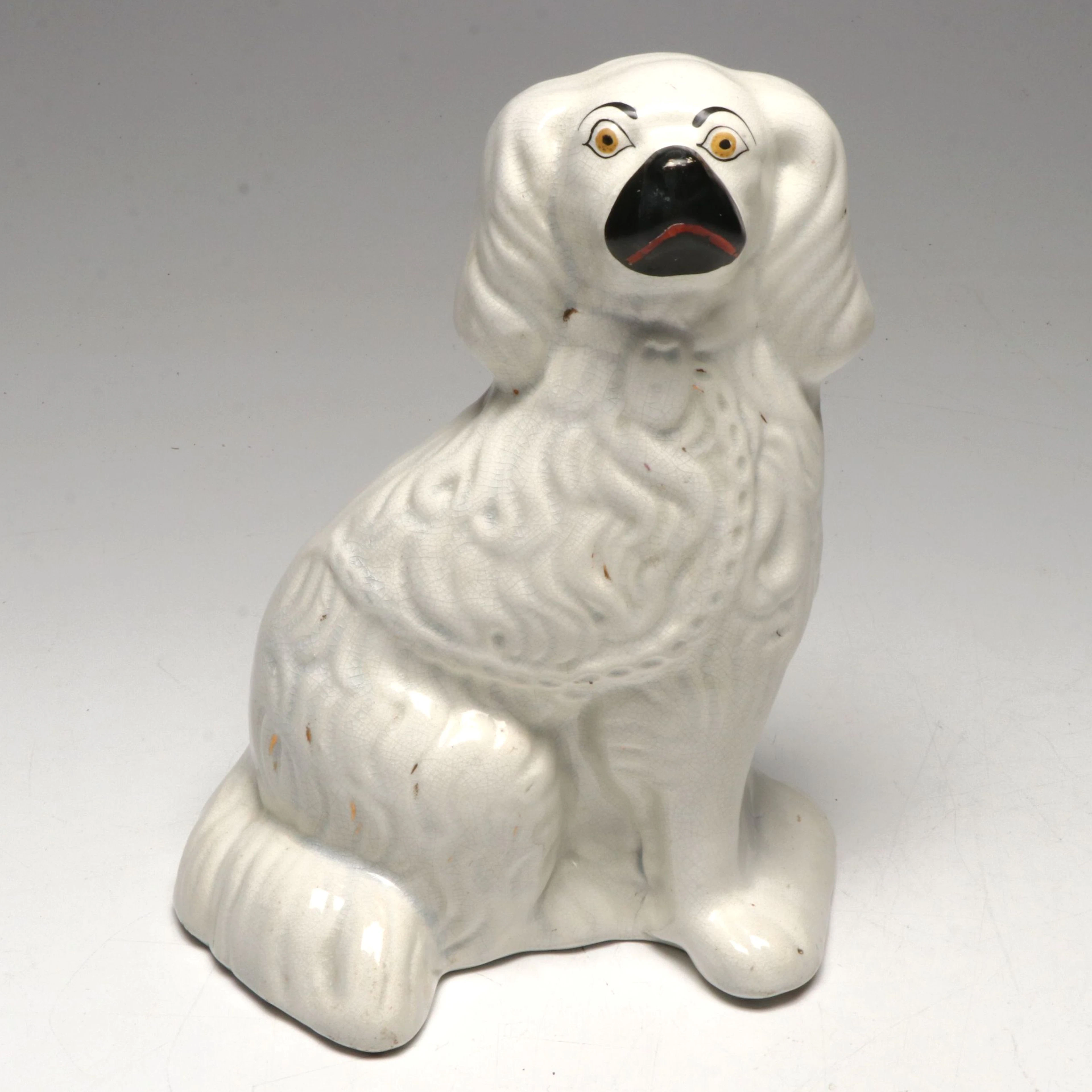 Staffordshire Style Ceramic Spaniel Dog, Early 20th Century