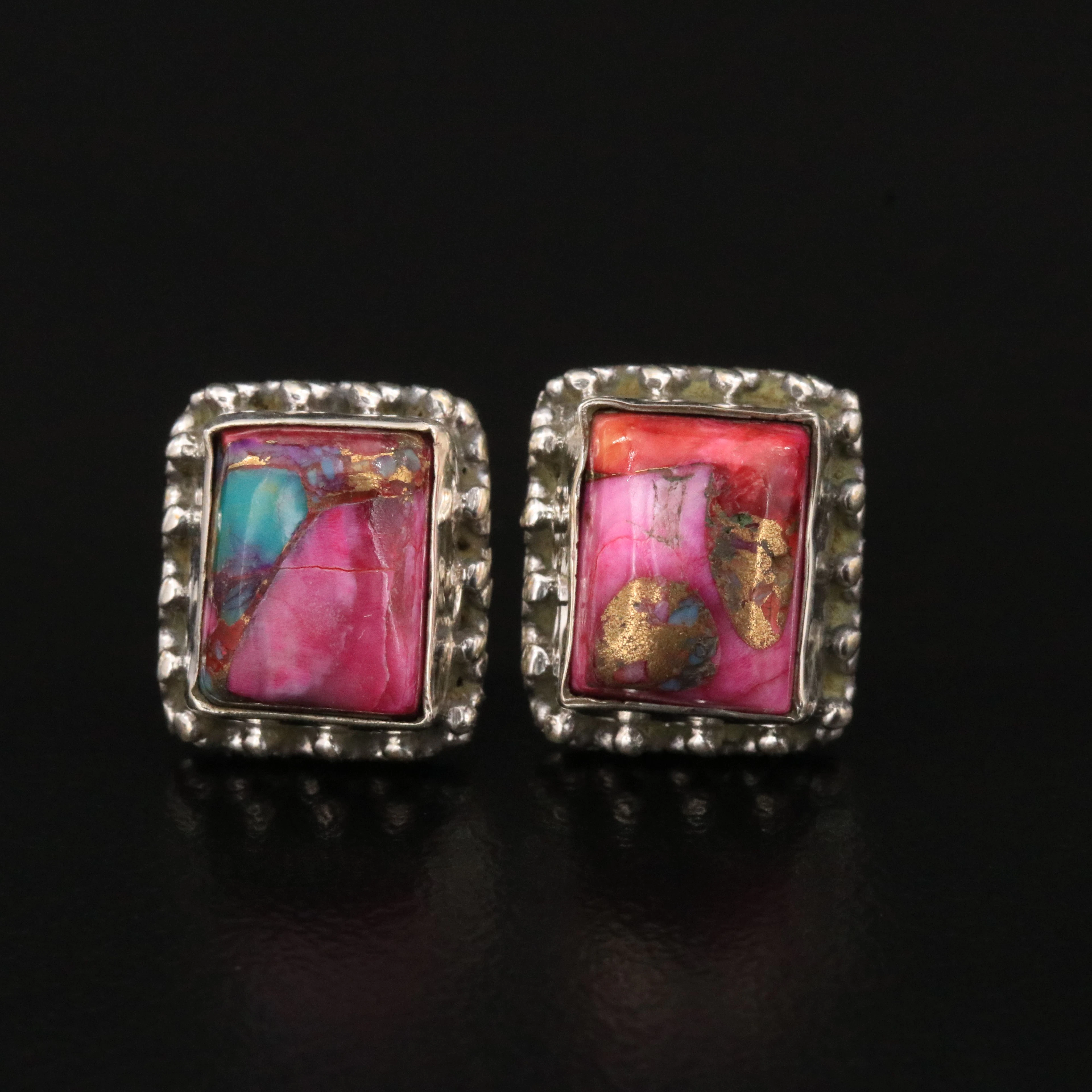 Sterling Purple Copper Composite Earrings