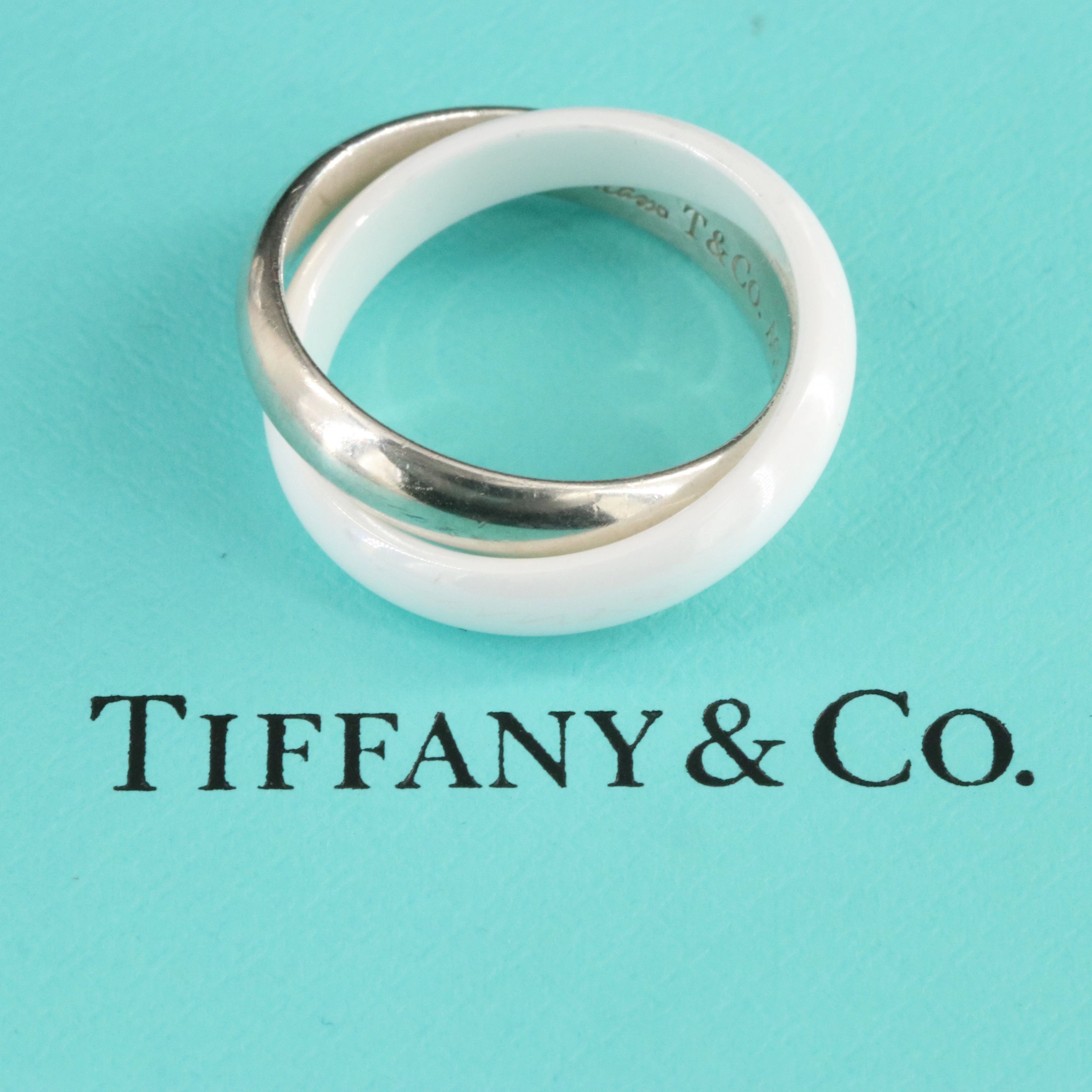 Paloma Picasso for Tiffany & Co. Melody Sterling and White Ceramic Ring