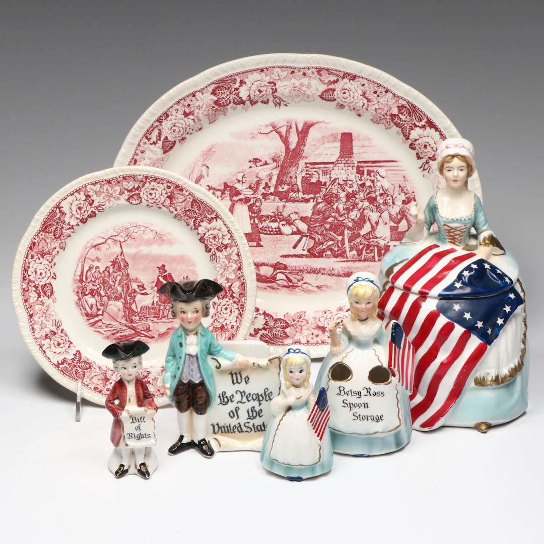 Homer Laughlin "Historical America" Platter and Plate with Other Décor