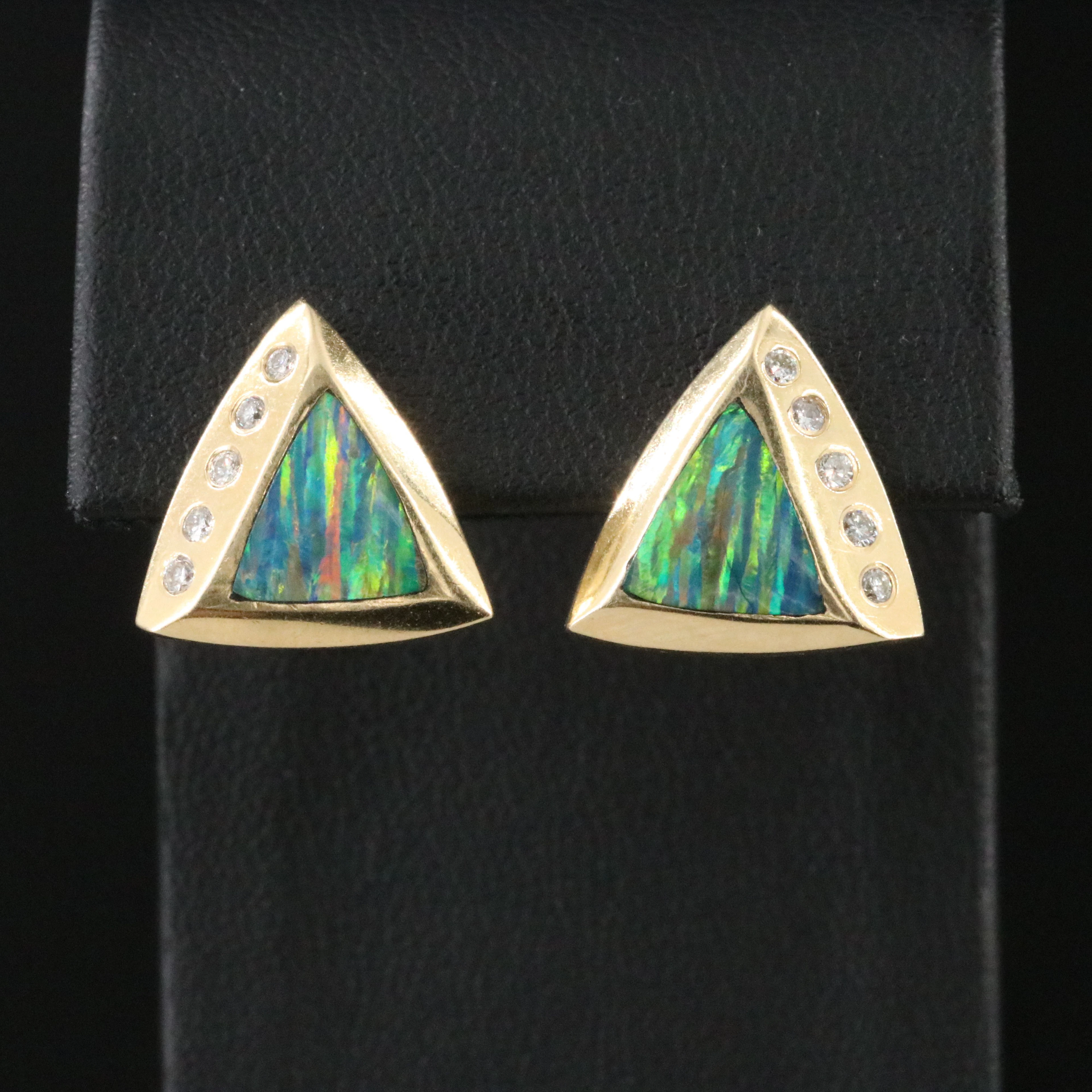 14K Opal and Diamond Earrings