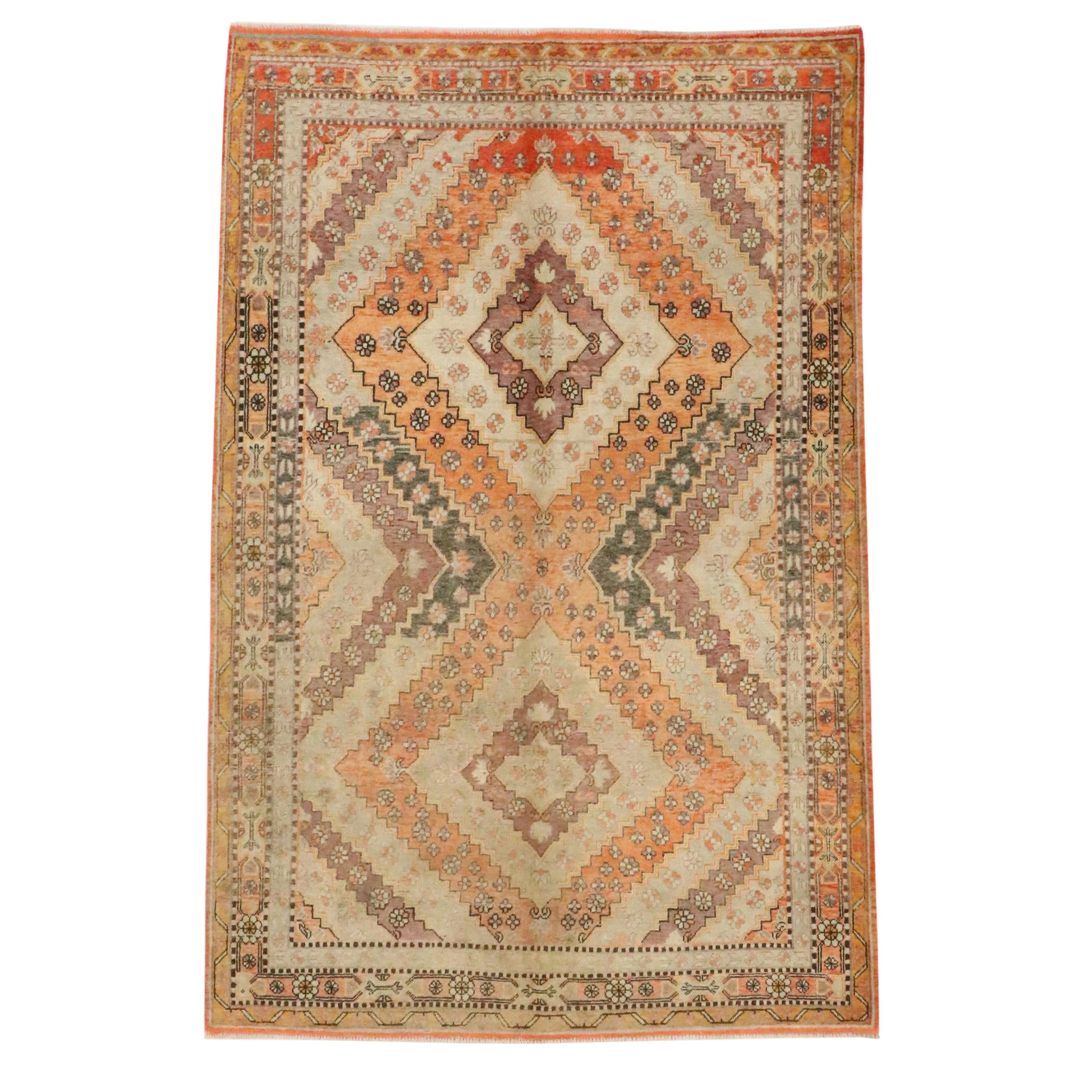 5'9 x 9' Hand-Knotted East Turkestan Khotan Area Rug