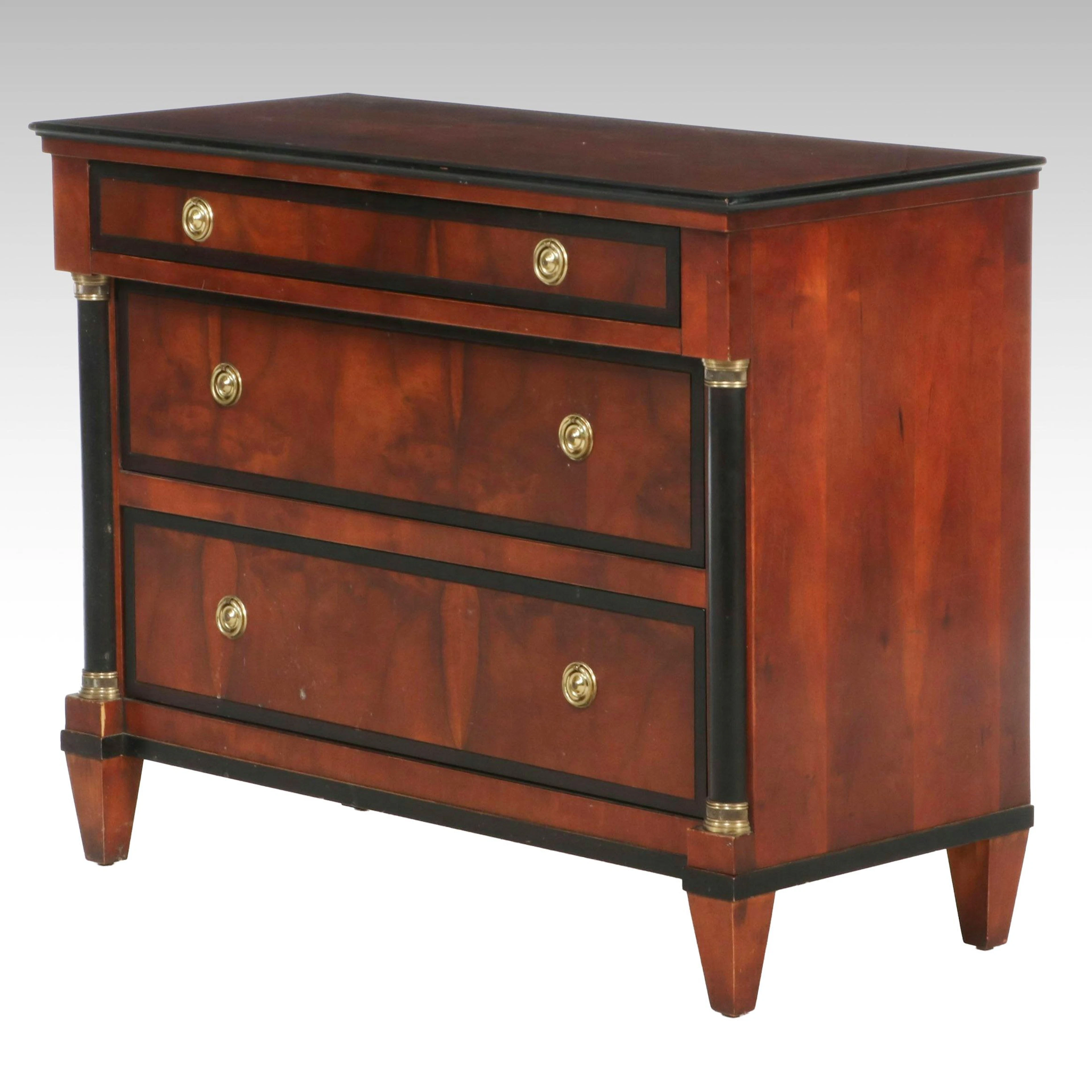 Century Furniture Neoclassical Style Burl Wood Chest of Drawers, Late 20th C.
