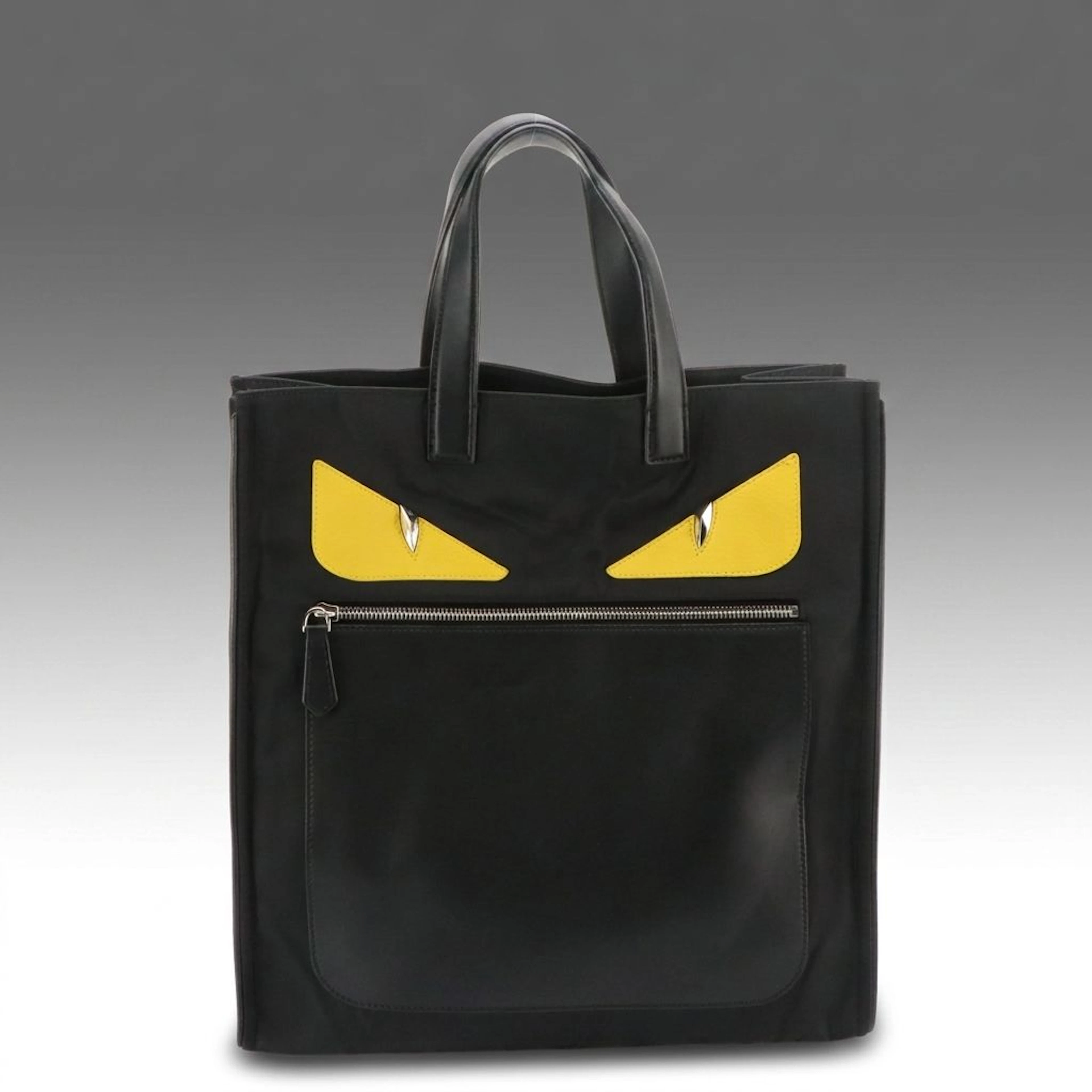 Fendi Nylon and Leather Monster Eyes Tote Bag