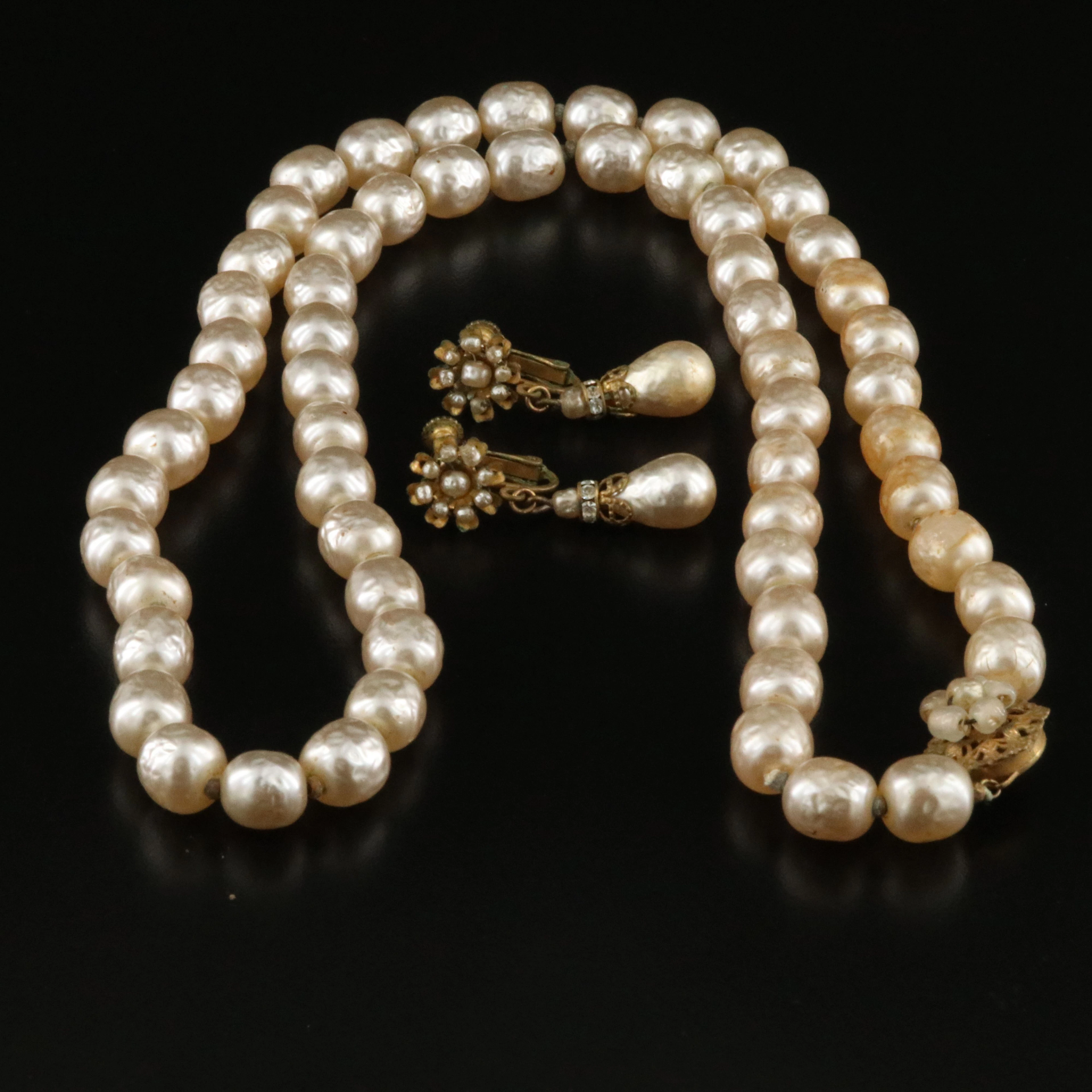 Miriam Haskell Necklace and Earrings Set, c. 1965