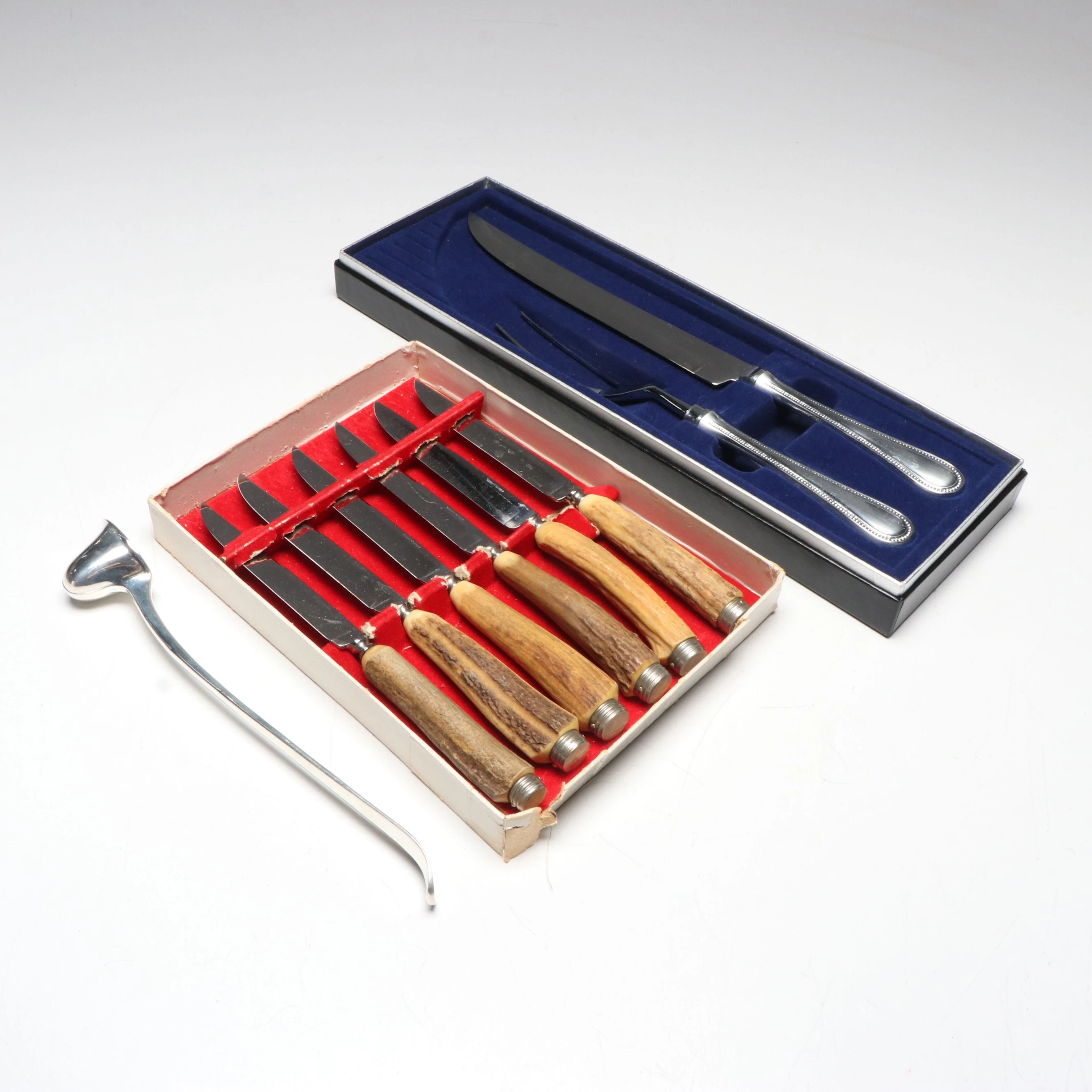 Towle "Beaded Antique" Stainless Steel Carving Set with More Knives and Snuffer