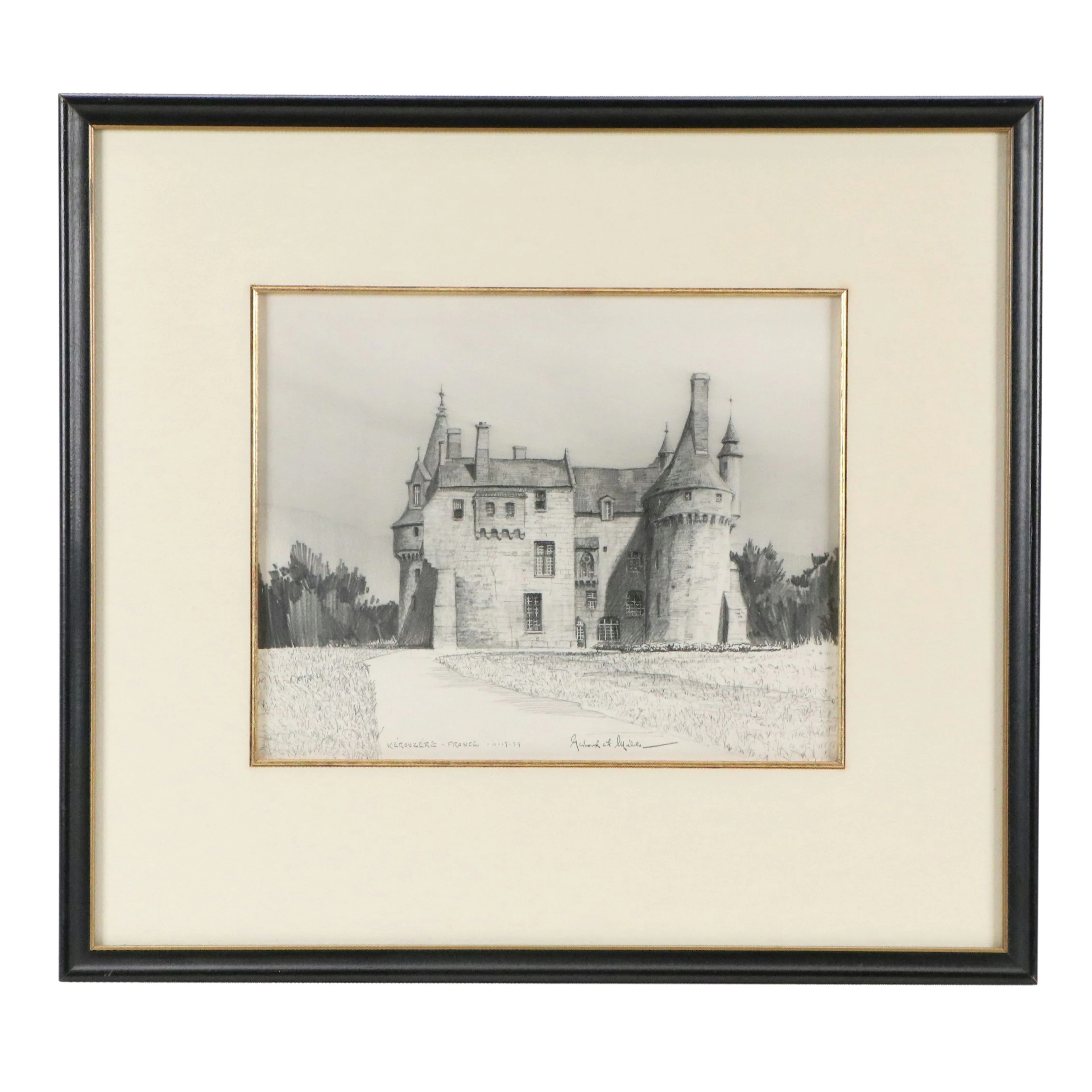 Gerhard C. F. Miller Graphite Drawing "Kérouzéré - France," 1979