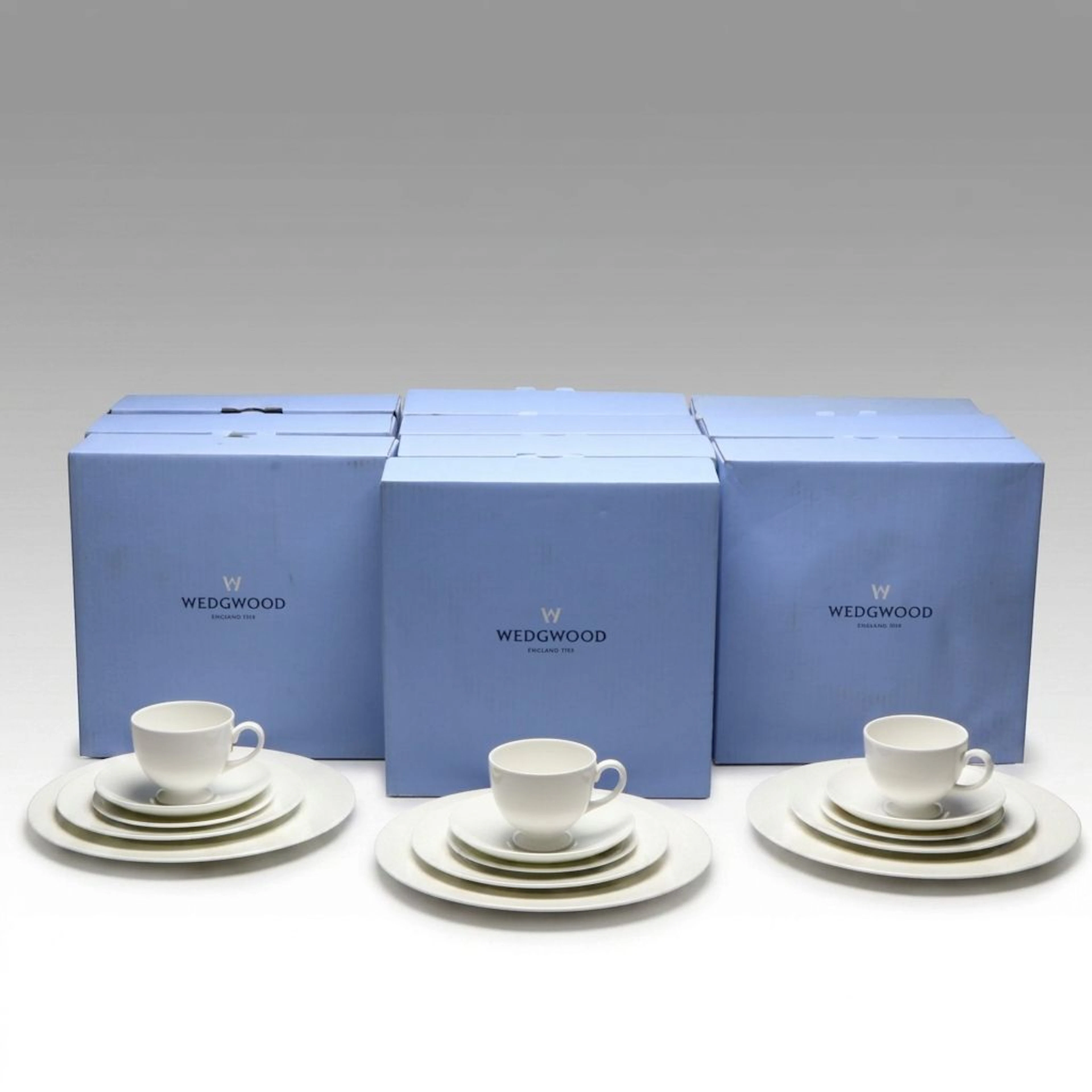 Wedgwood "Wedgwood White" Bone China Place Settings, 21st Century