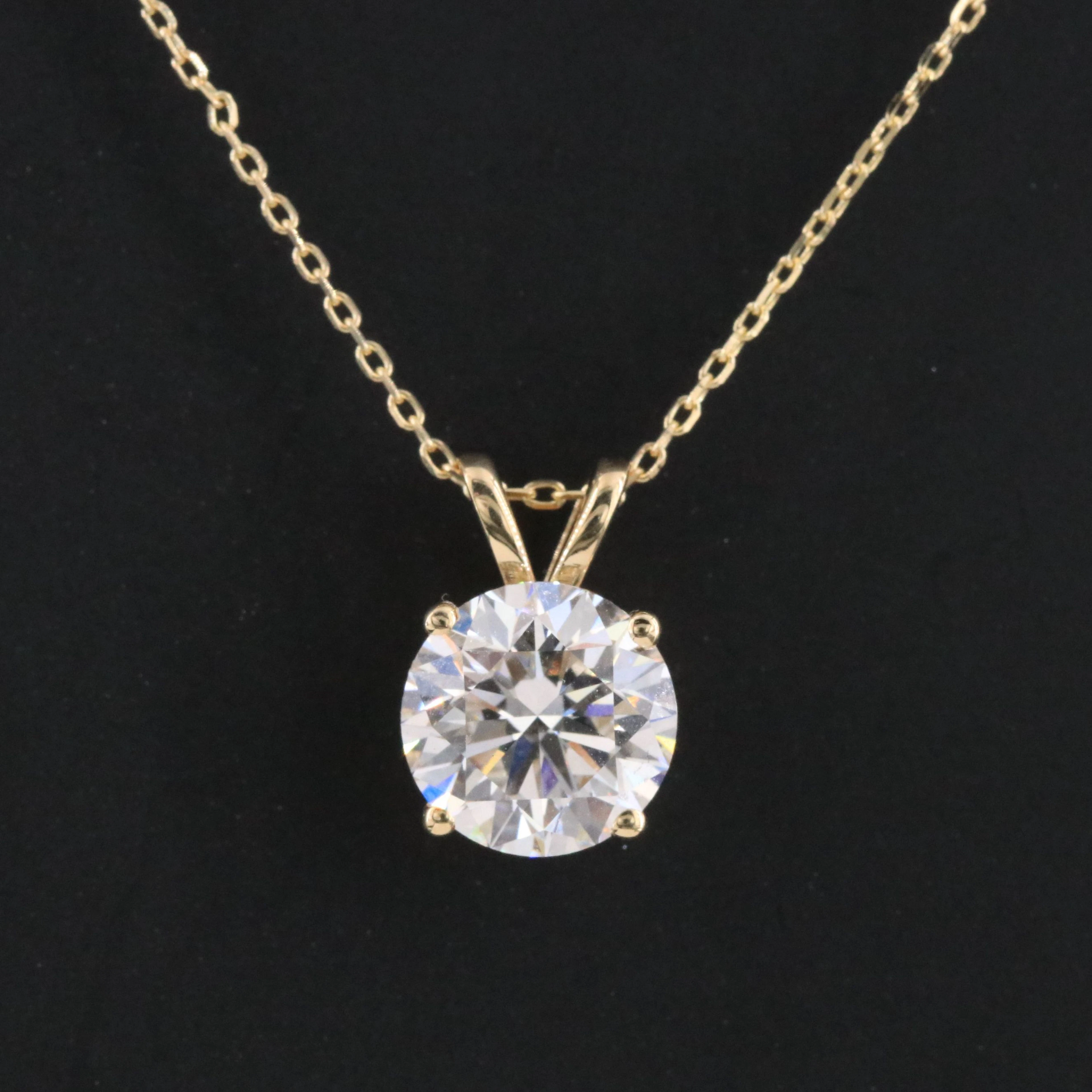14K 2.09 CT Lab Grown Diamond Solitaire Necklace with IGI Report