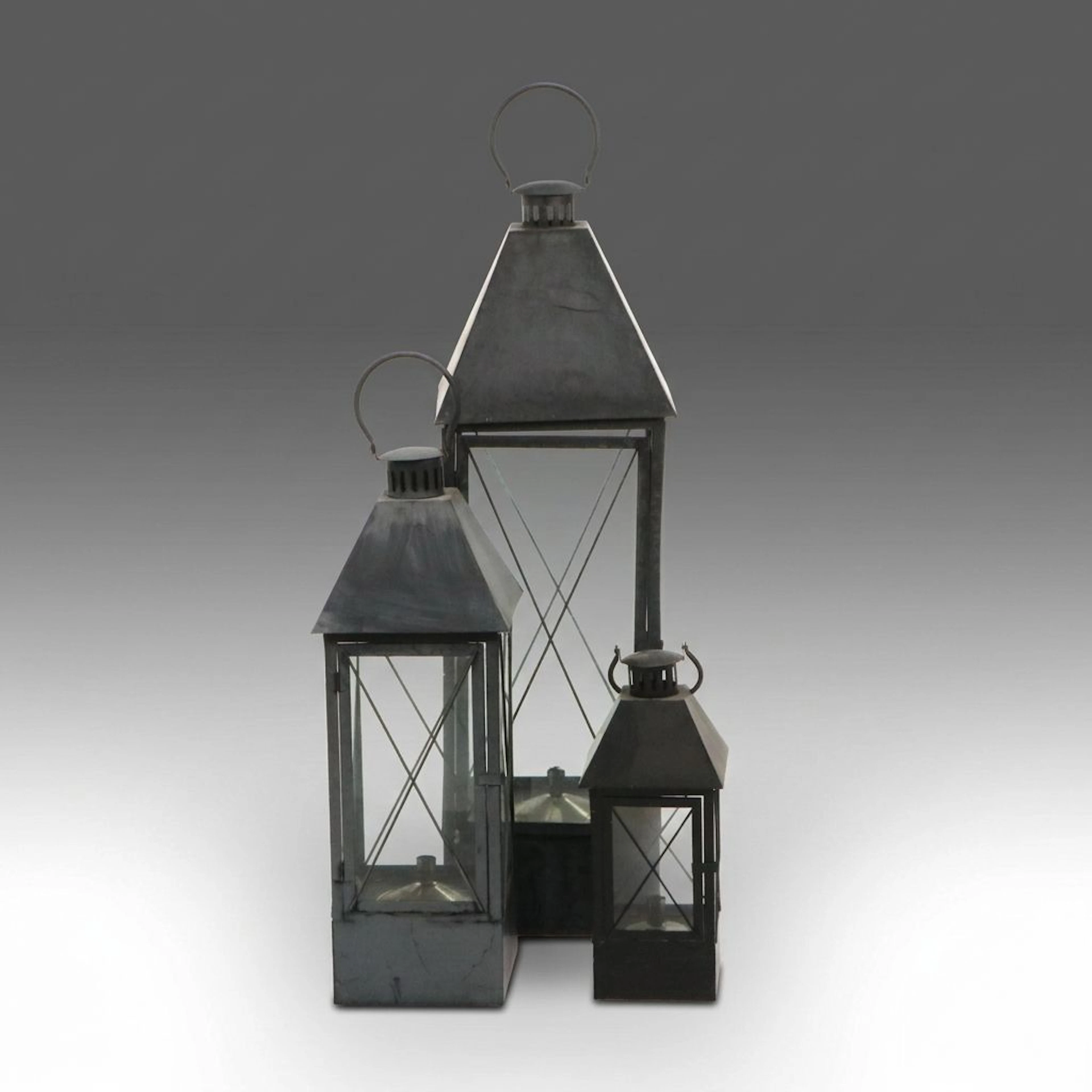 Set of Three Contemporary Kerosene Oil Lanterns