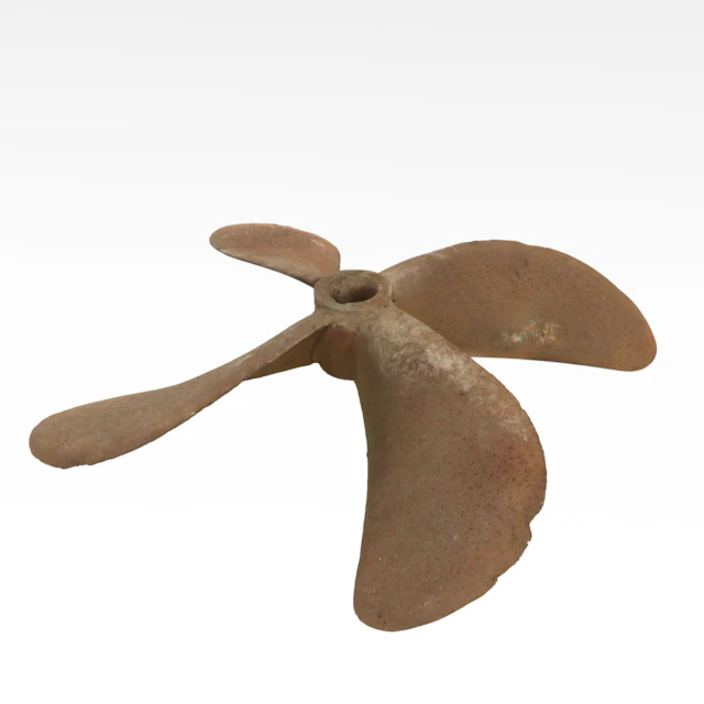 Vintage Large Four-Blade Metal Boat Propeller