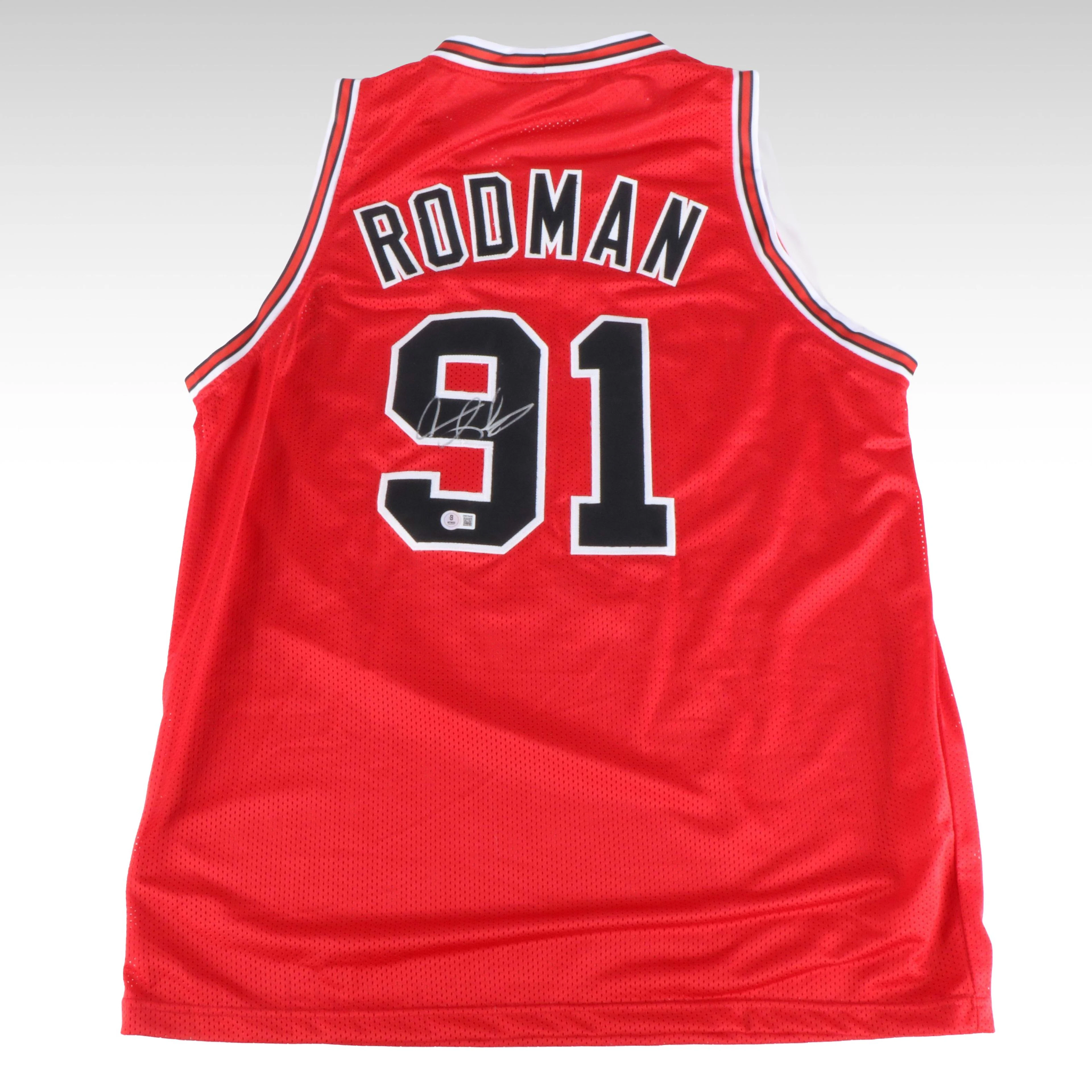 Dennis Rodman Signed Chicago Bulls Basketball Jersey, Beckett