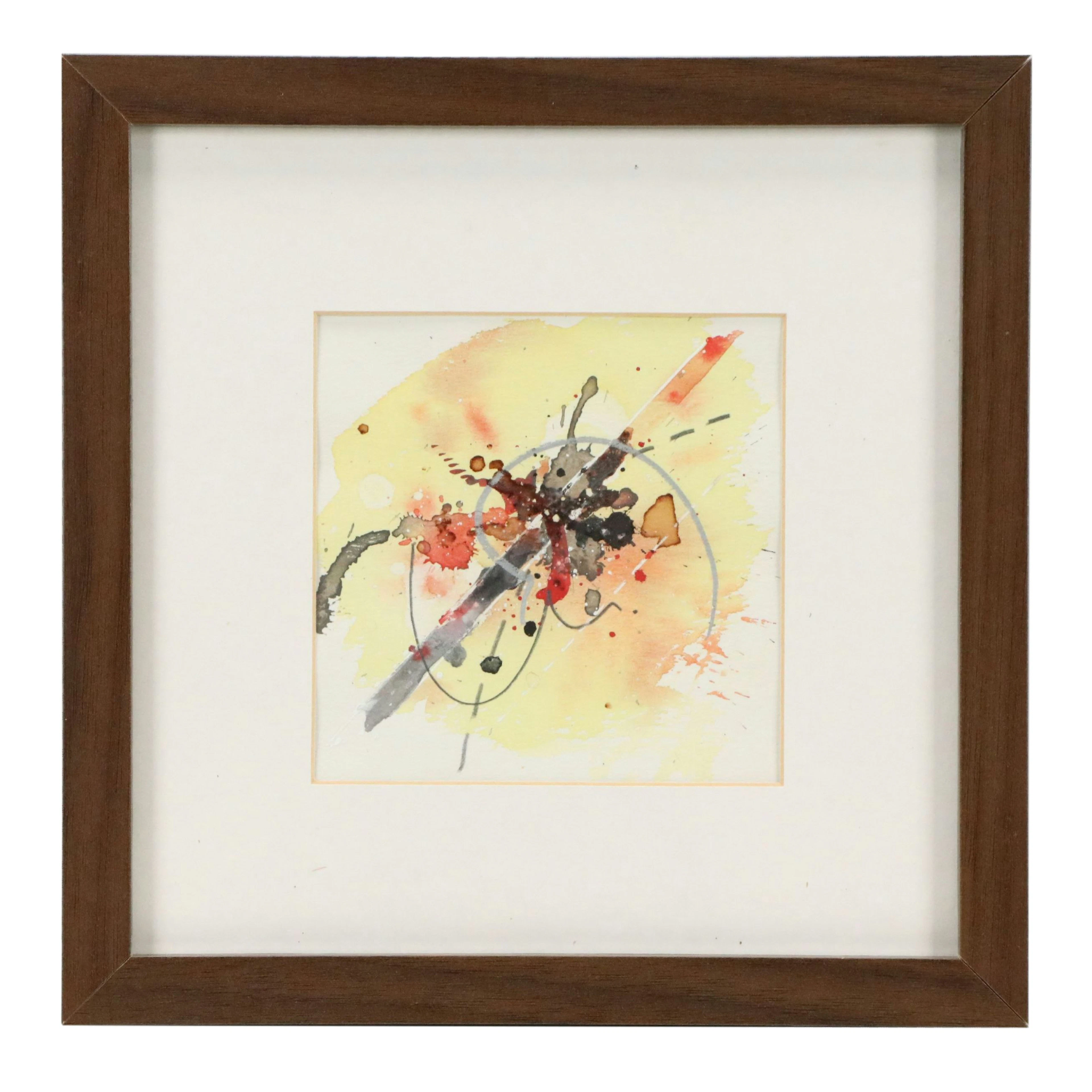 Abstract Expressionist Style Watercolor Painting, 21st Century