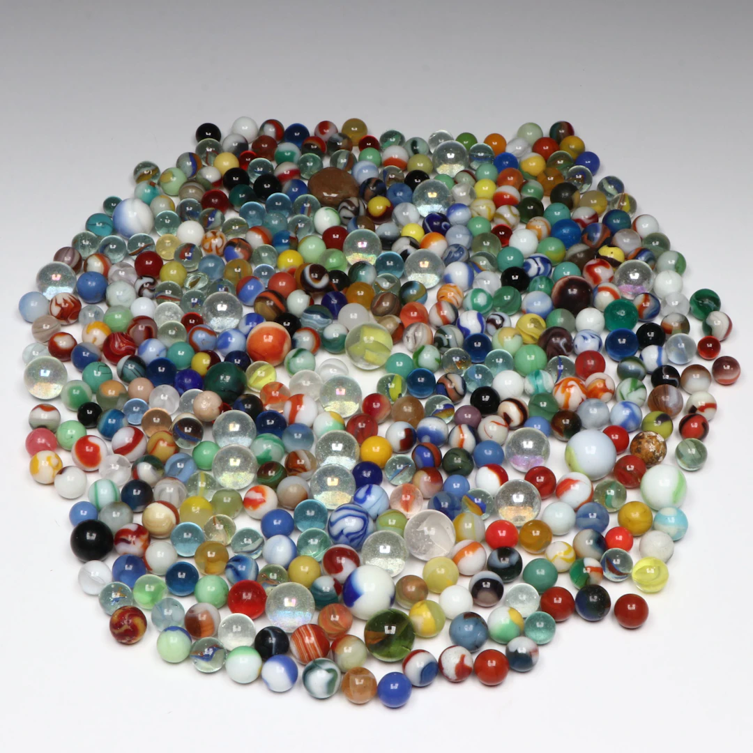 Uranium, Swirl, Iridescent and More Glass Marbles