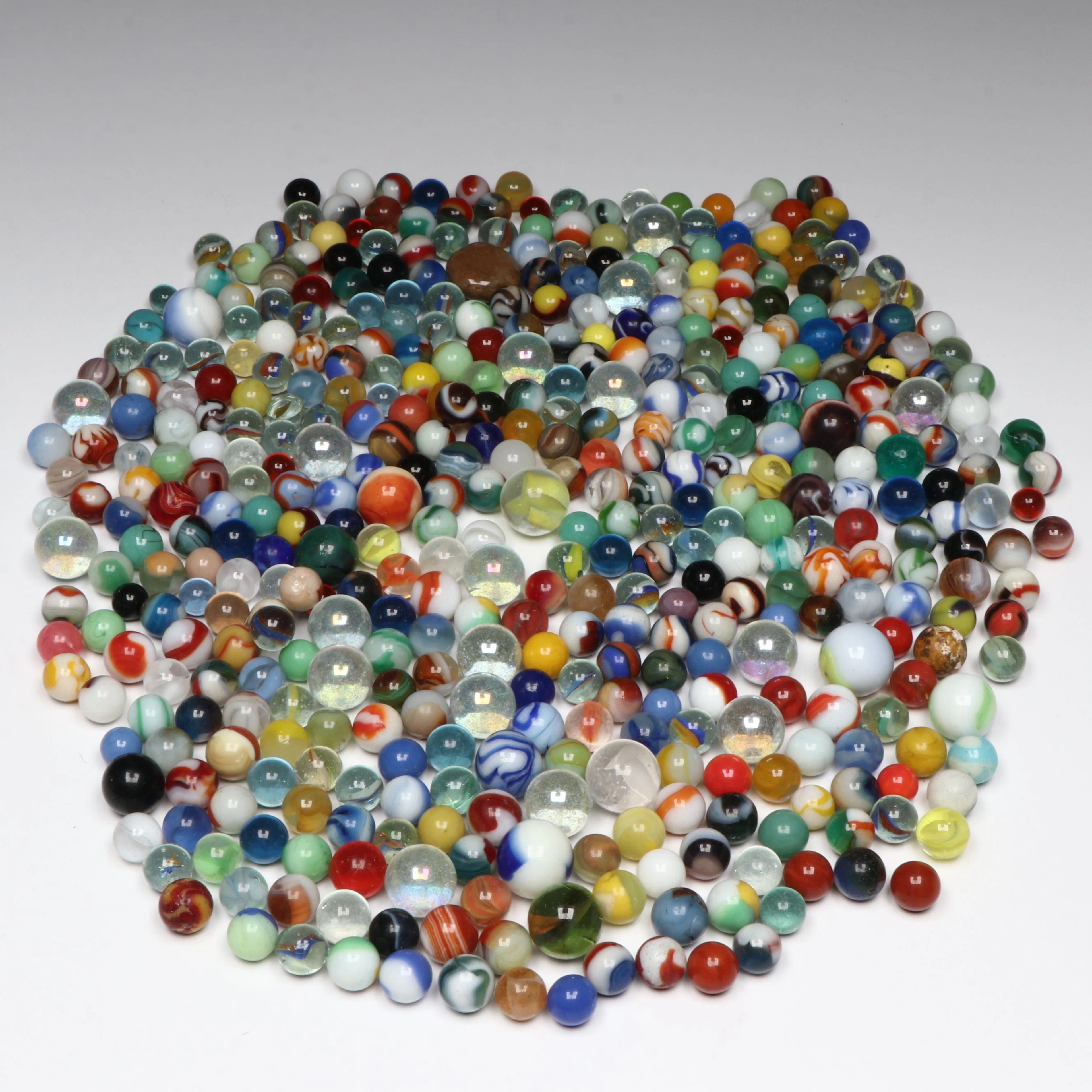 Uranium, Swirl, Iridescent and More Glass Marbles