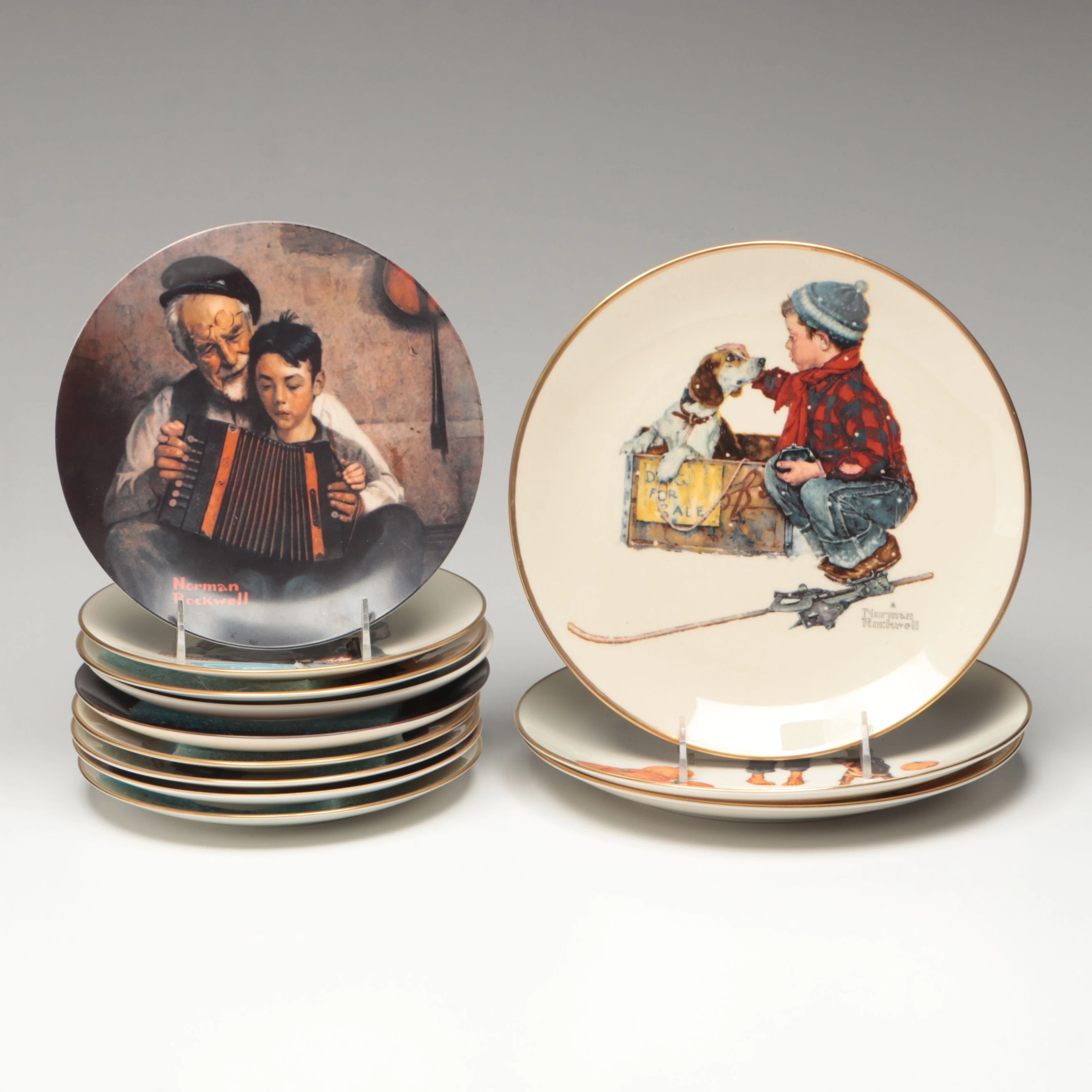 Gorham Norman Rockwell Limited Edition Porcelain Collectible Plates