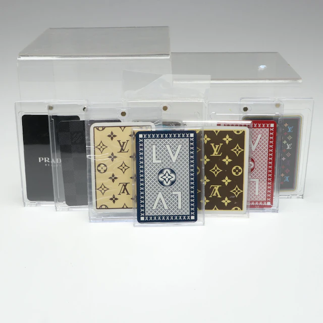 Designer Collectible Playing Cards in Cases Featuring Prada and Louis Vuitton