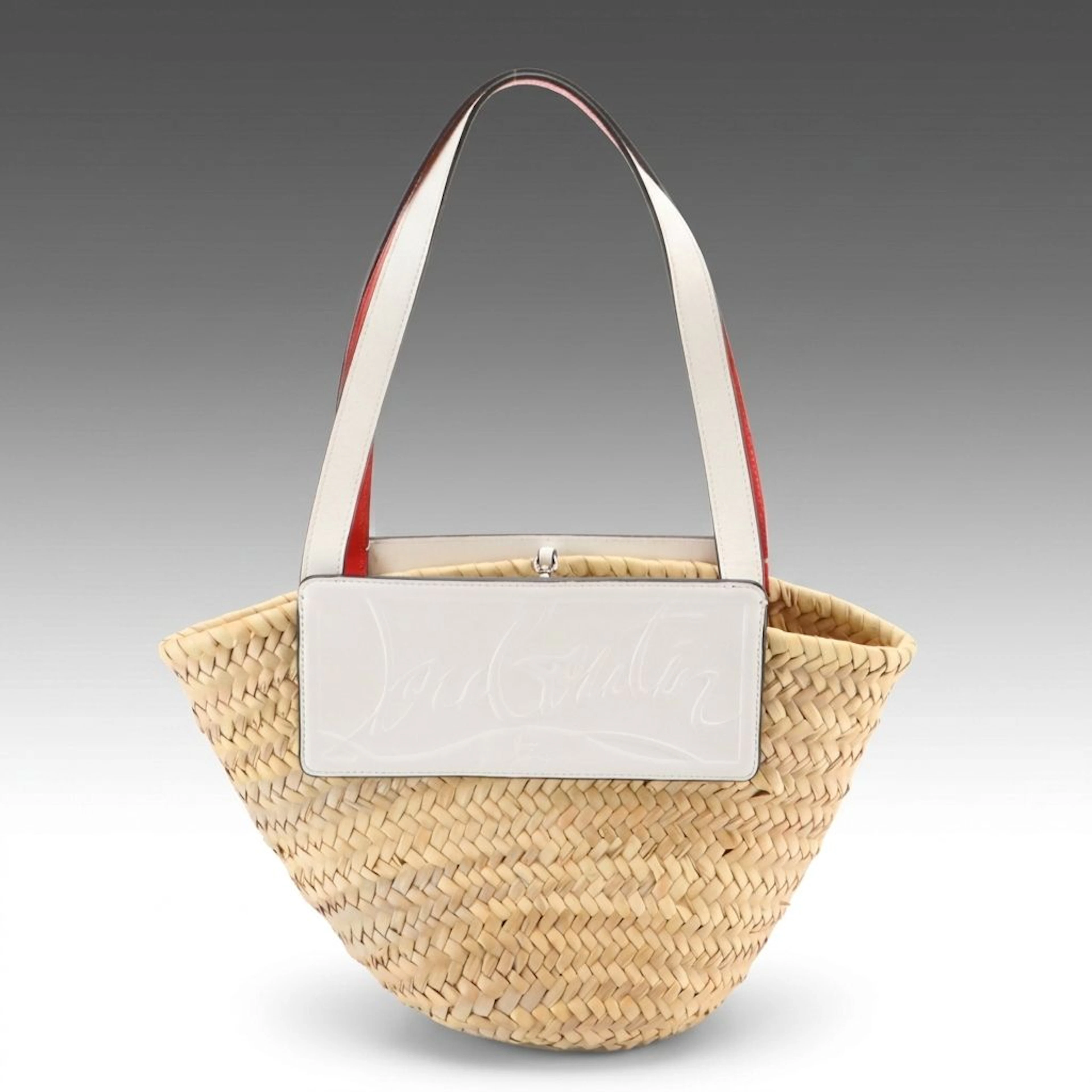 Christian Louboutin Loubishore Woven Tote Bag with Leather Trim